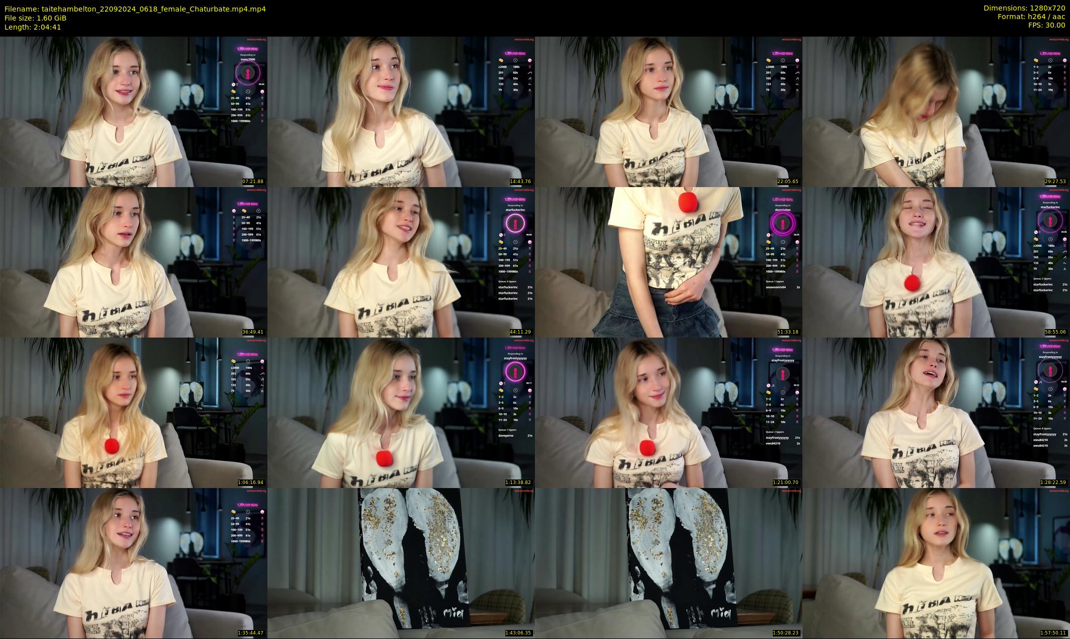 taitehambelton — 125 minute Chaturbate female cam show recording, 720p, Sep 22, 2024