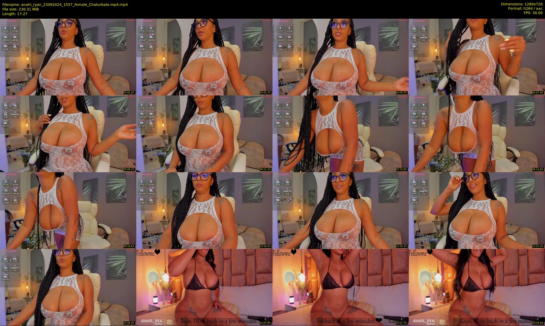 anahi_ryan — 18 minute Chaturbate female cam show recording, 720p, Sep 23, 2024
