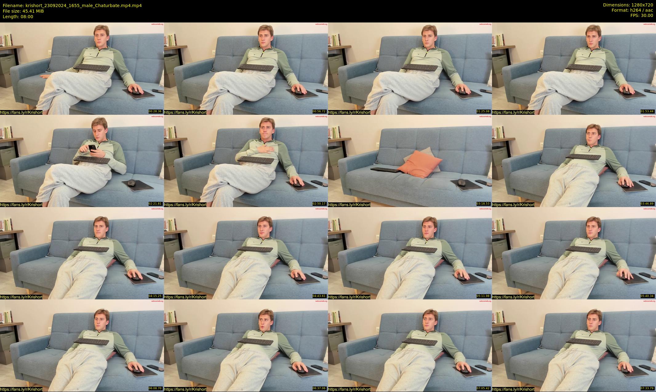 krishort — 8 minute Chaturbate male cam show recording, 720p, Sep 23, 2024
