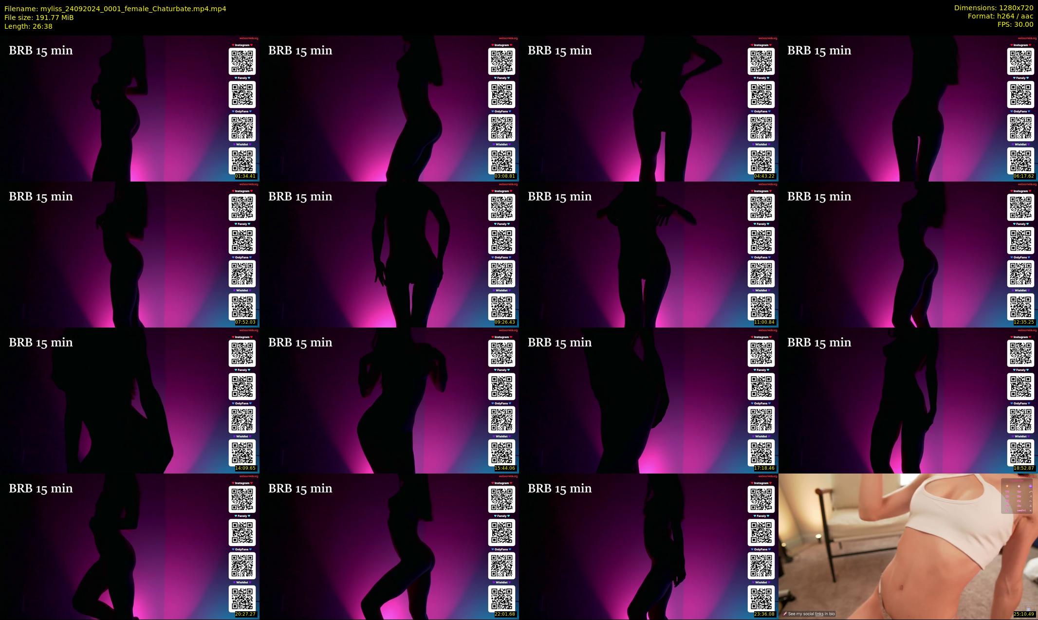 myliss — 27 minute Chaturbate female cam show recording, 720p, Sep 24, 2024