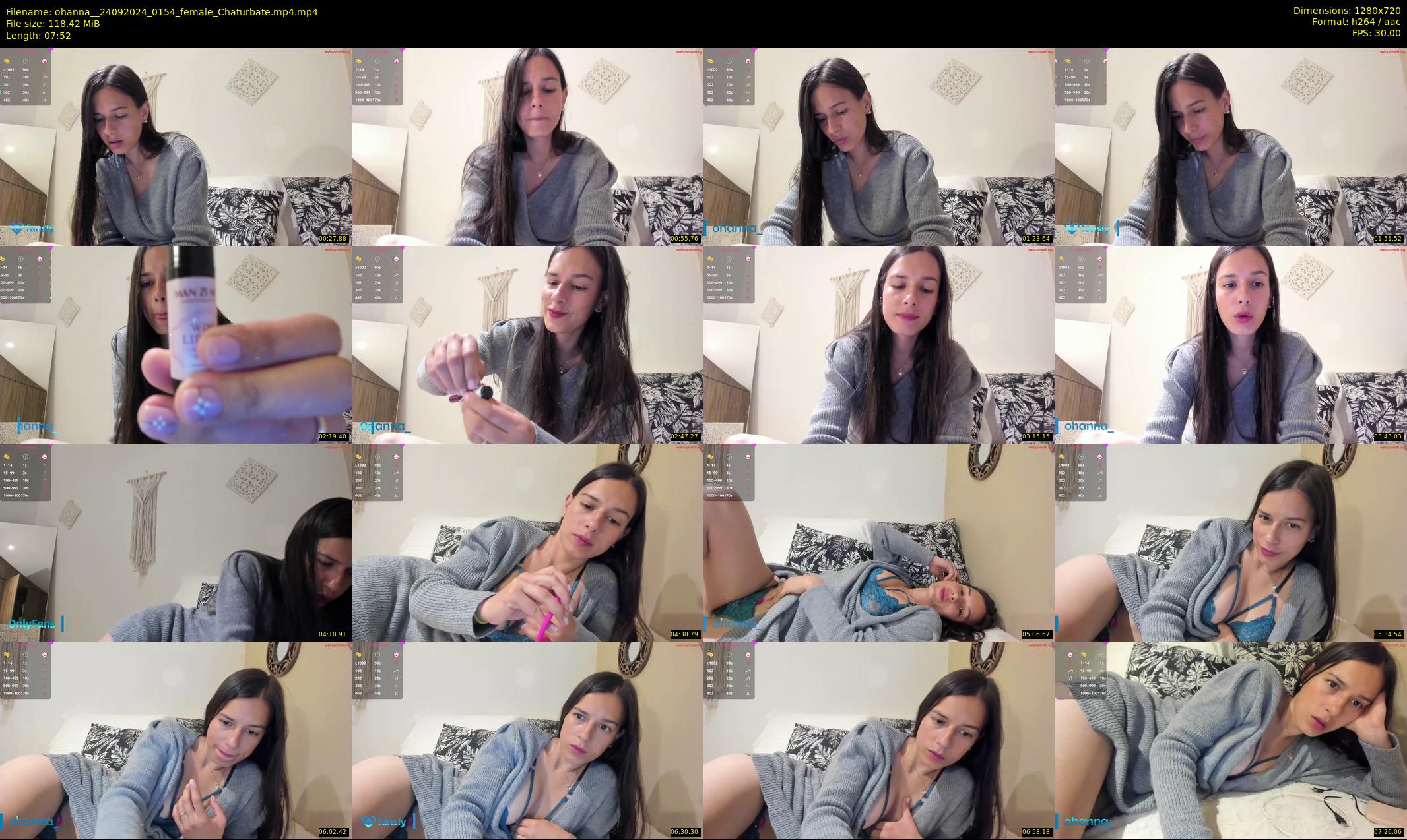 ohanna_ — 8 minute Chaturbate female cam show recording, 720p, Sep 24, 2024