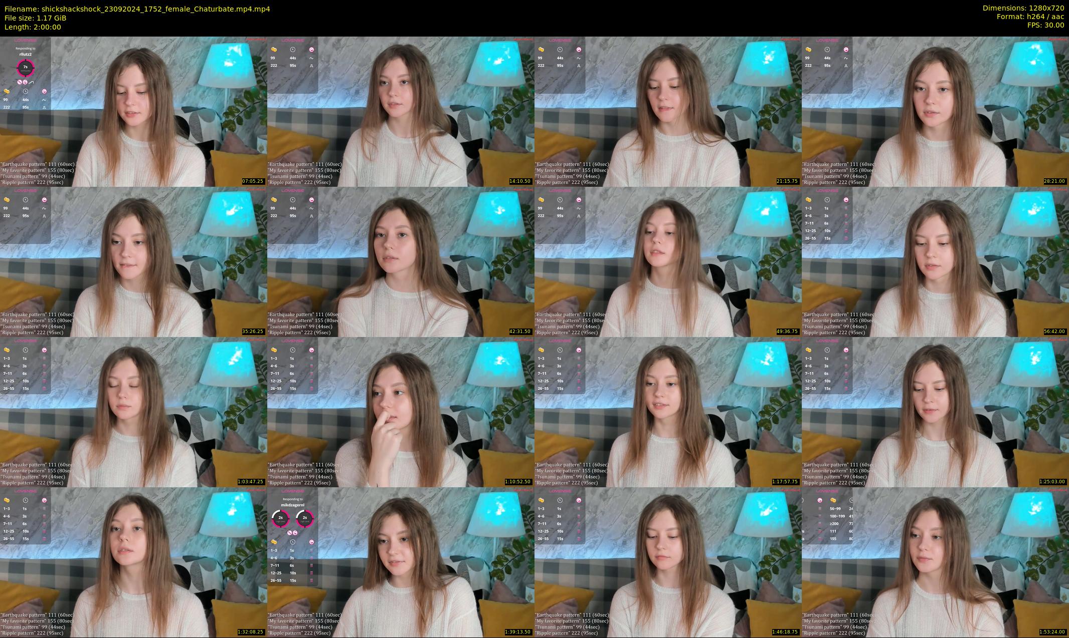 shickshackshock — 120 minute Chaturbate female cam show recording, 720p, Sep 23, 2024