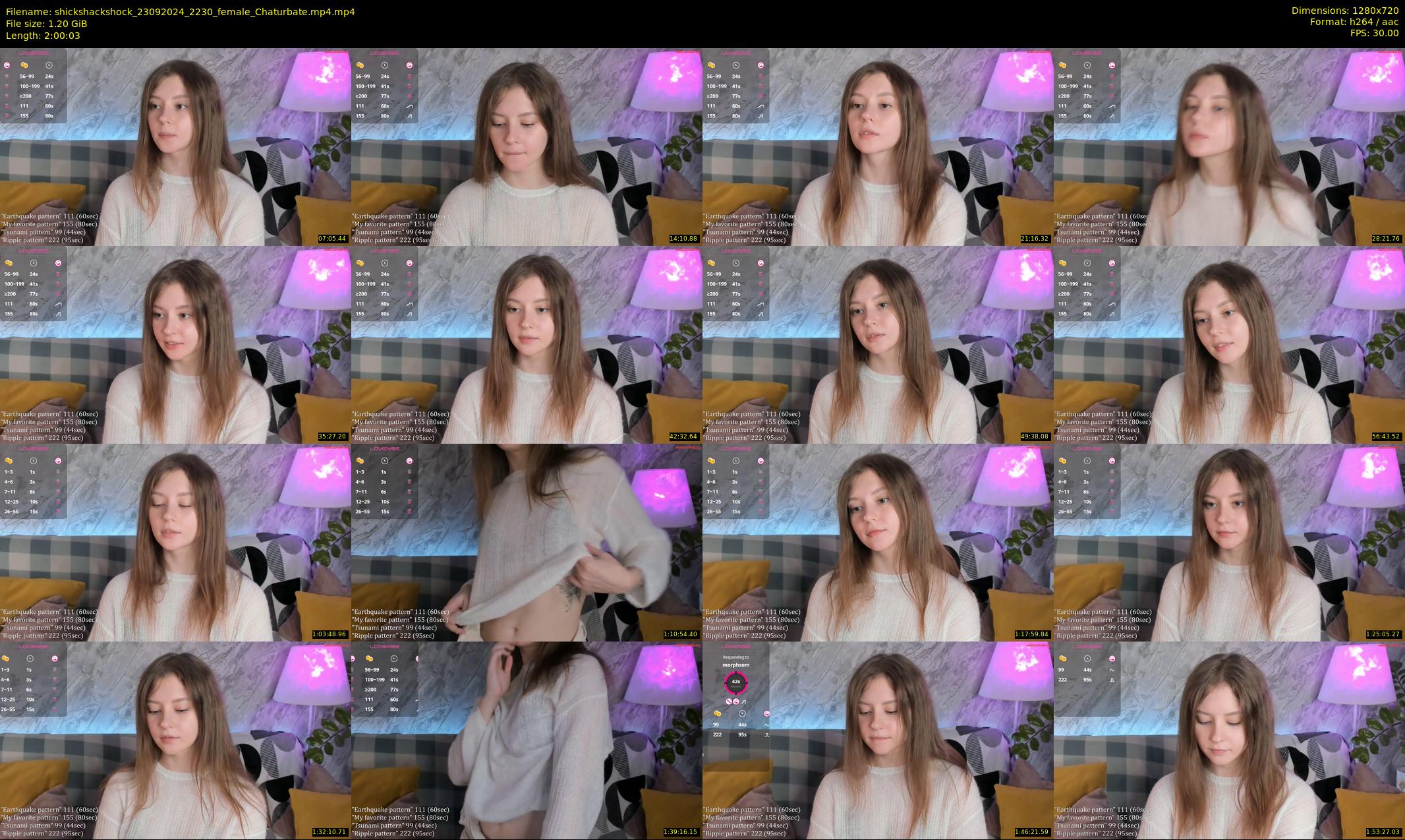 shickshackshock — 121 minute Chaturbate female cam show recording, 720p, Sep 23, 2024