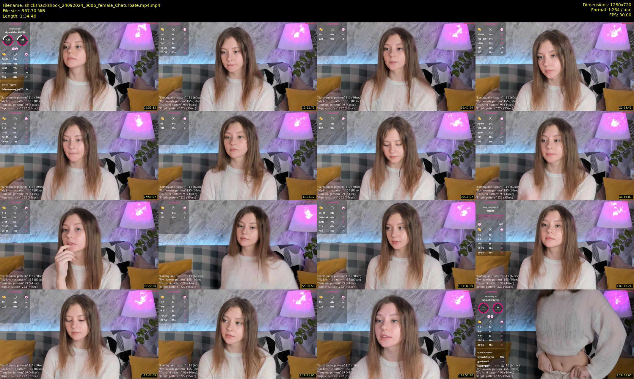 shickshackshock — 95 minute Chaturbate female cam show recording, 720p, Sep 24, 2024