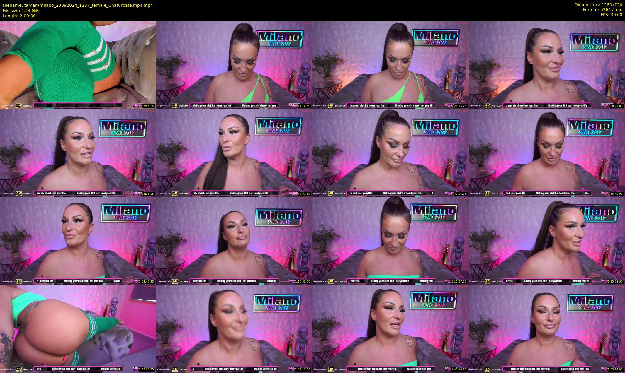tamaramilano — 120 minute Chaturbate female cam show recording, 720p, Sep 23, 2024