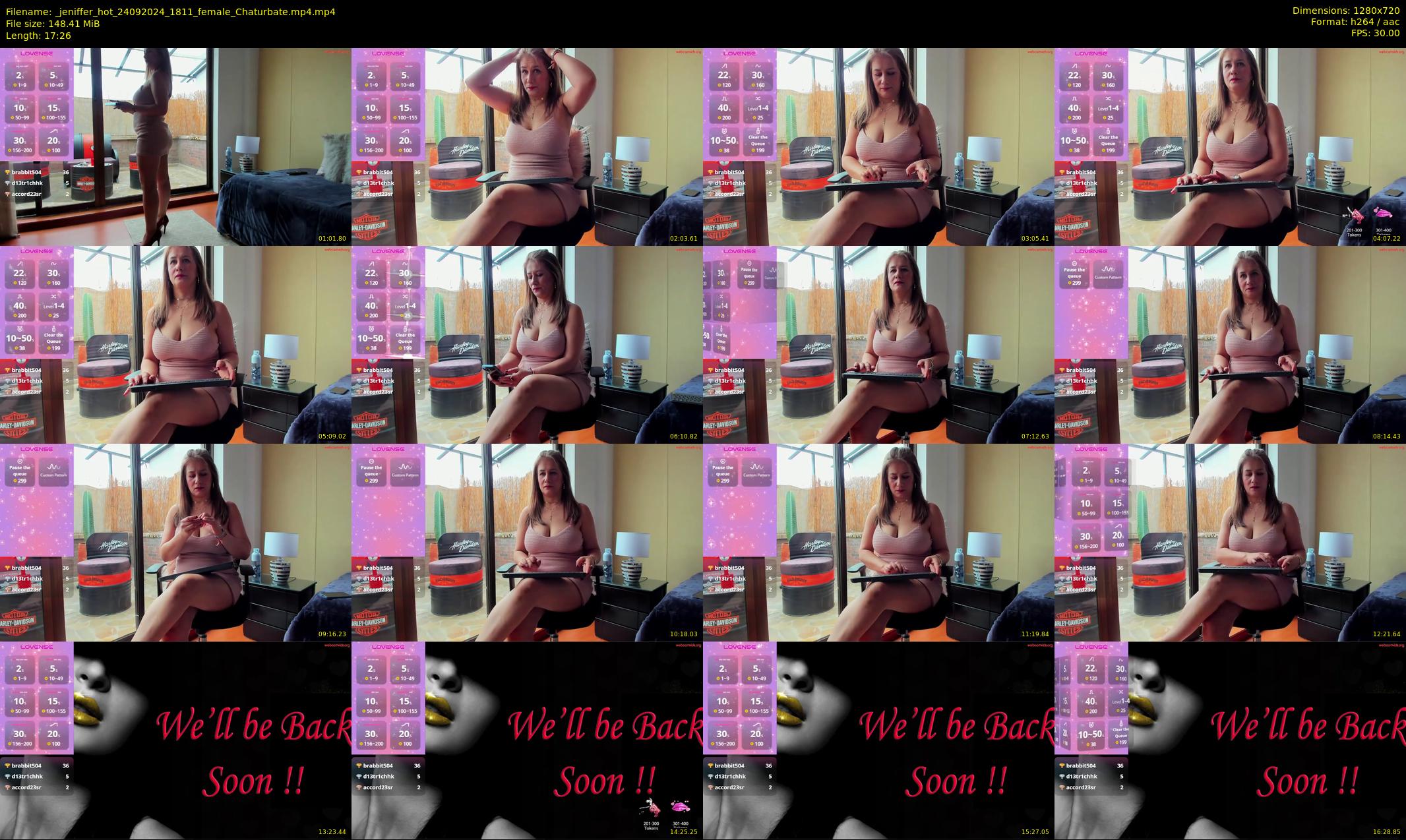 _jeniffer_hot — 18 minute Chaturbate female cam show recording, 720p, Sep 24, 2024