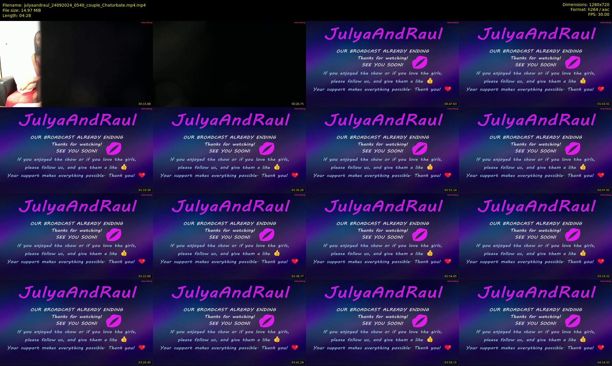 julyaandraul — 5 minute Chaturbate couple cam show recording, 720p, Sep 24, 2024