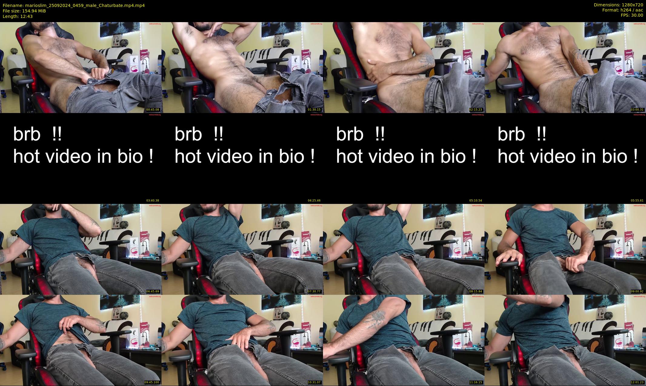 marioslim — 13 minute Chaturbate male cam show recording, 720p, Sep 25, 2024