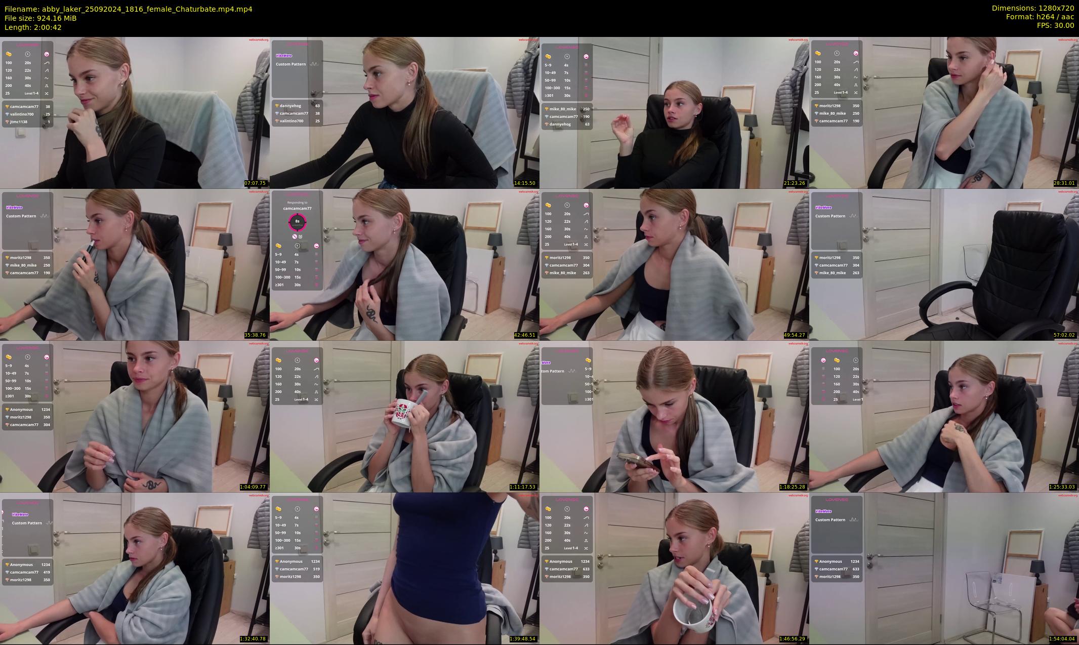 abby_laker — 121 minute Chaturbate female cam show recording, 720p, Sep 25, 2024
