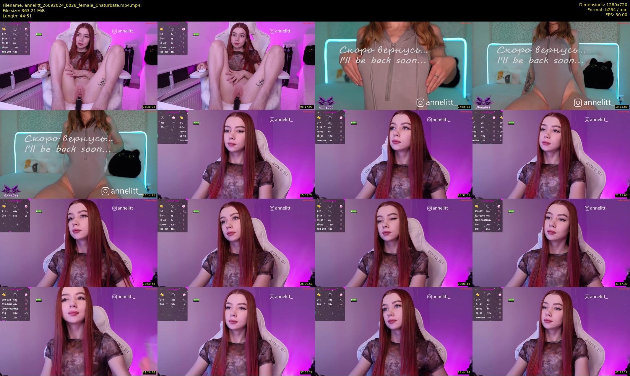 annelitt — 45 minute Chaturbate female cam show recording, 720p, Sep 26, 2024
