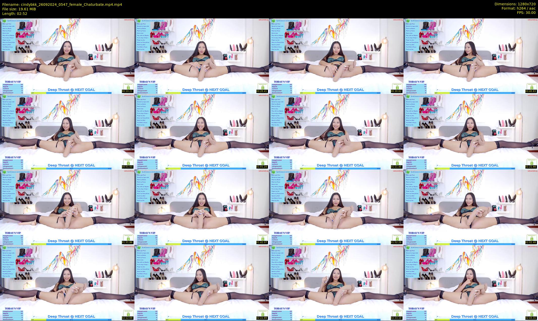 cindybkk — 3 minute Chaturbate female cam show recording, 720p, Sep 26, 2024