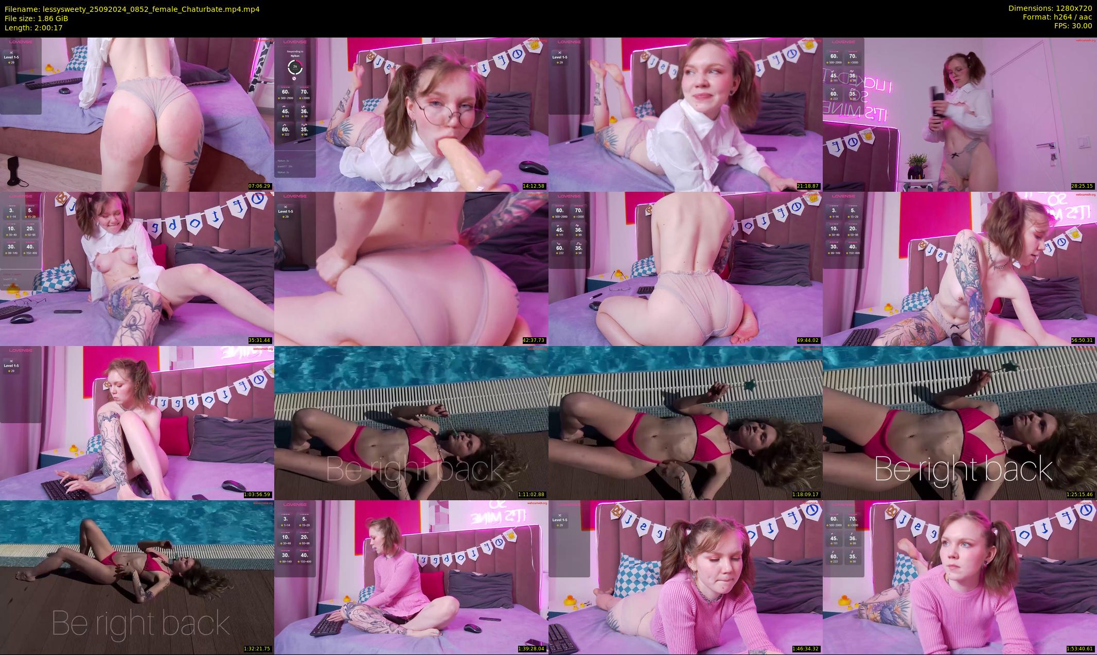 lessysweety — 121 minute Chaturbate female cam show recording, 720p, Sep 25, 2024