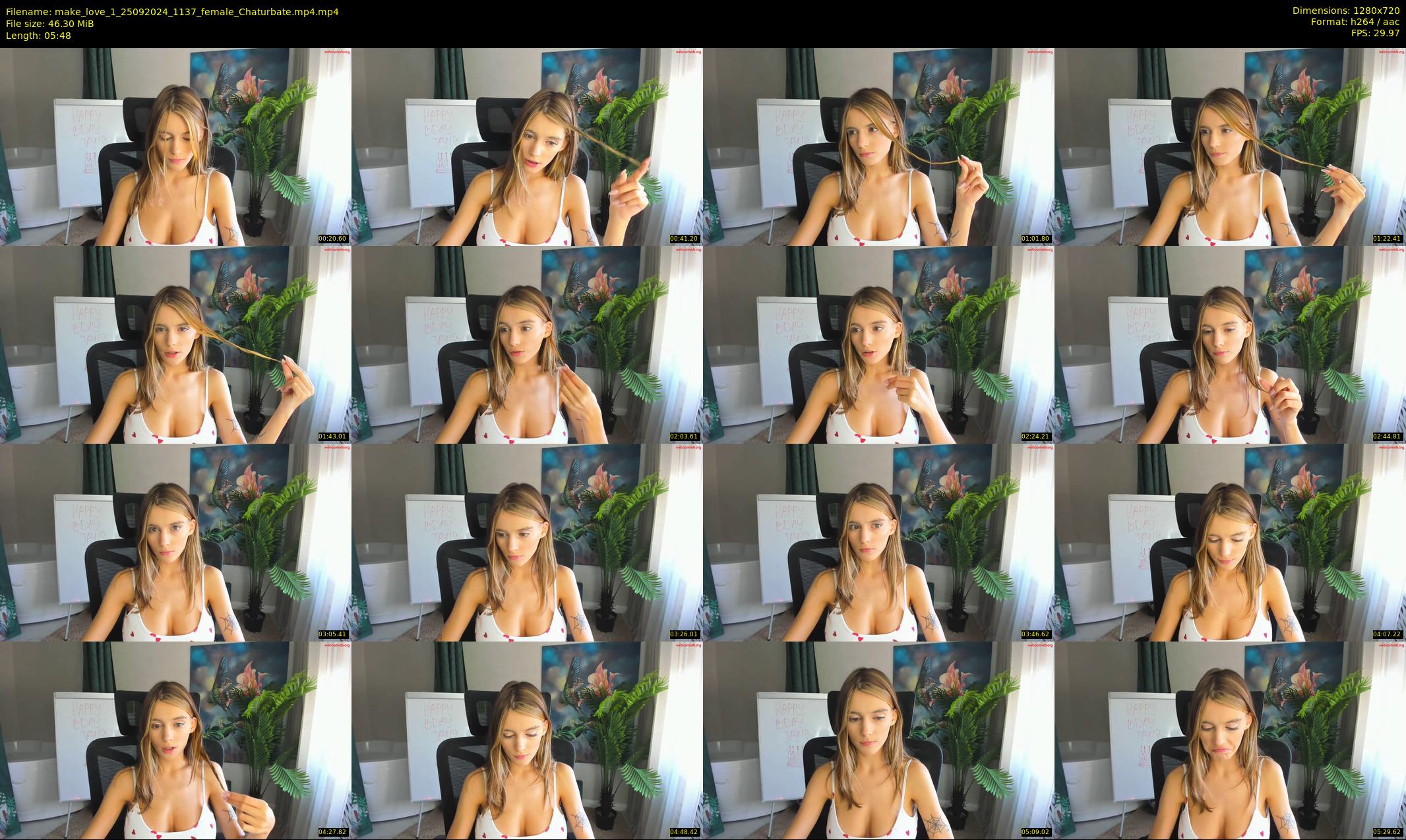 make_love_1 — 6 minute Chaturbate female cam show recording, 720p, Sep 25, 2024