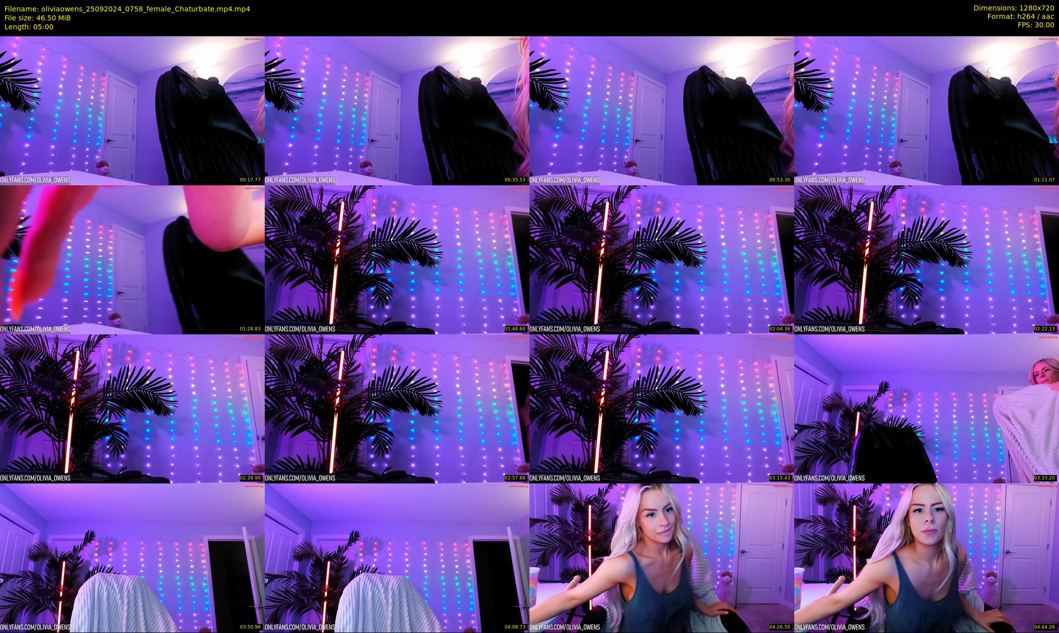 oliviaowens — 5 minute Chaturbate female cam show recording, 720p, Sep 25, 2024