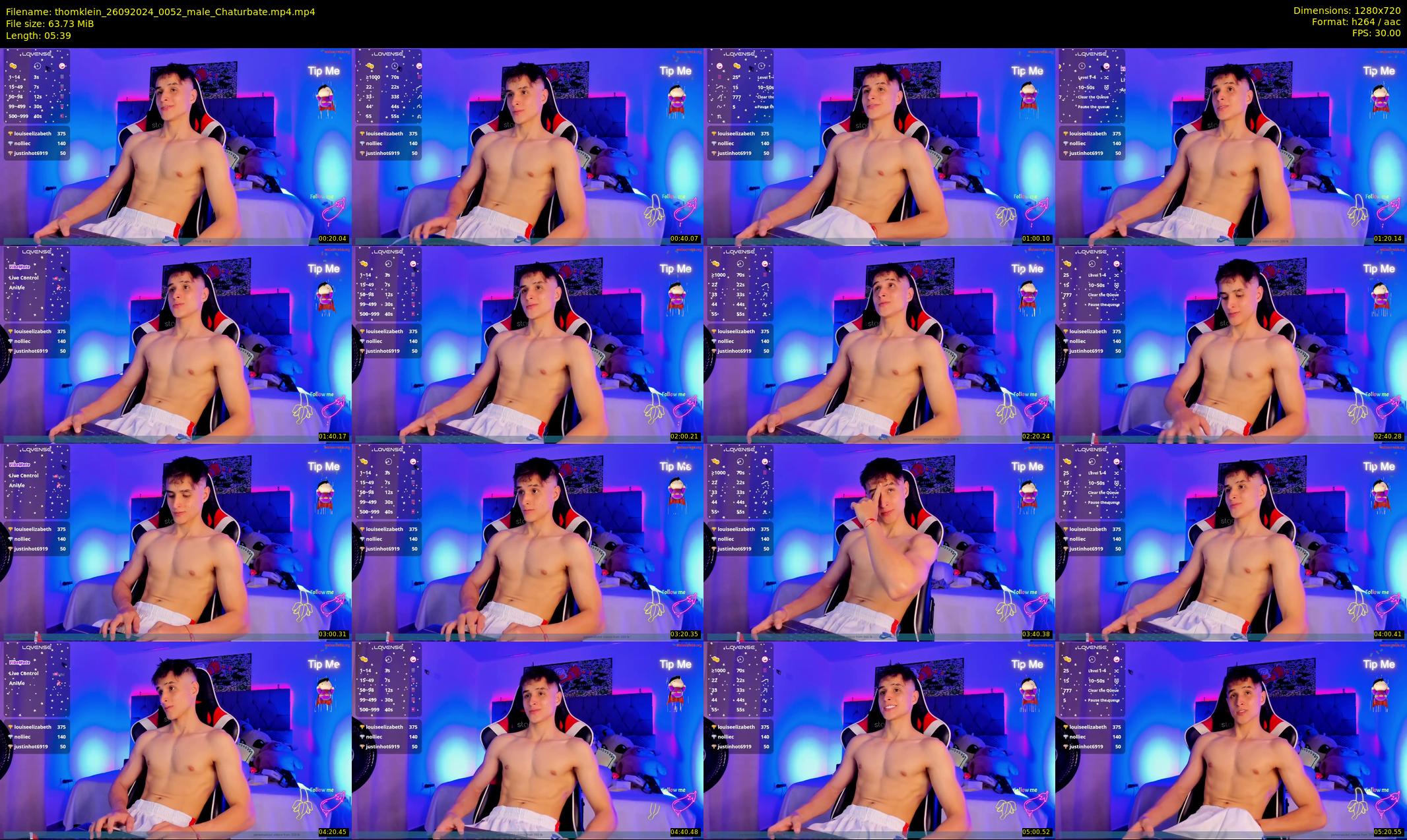thomklein — 6 minute Chaturbate male cam show recording, 720p, Sep 26, 2024