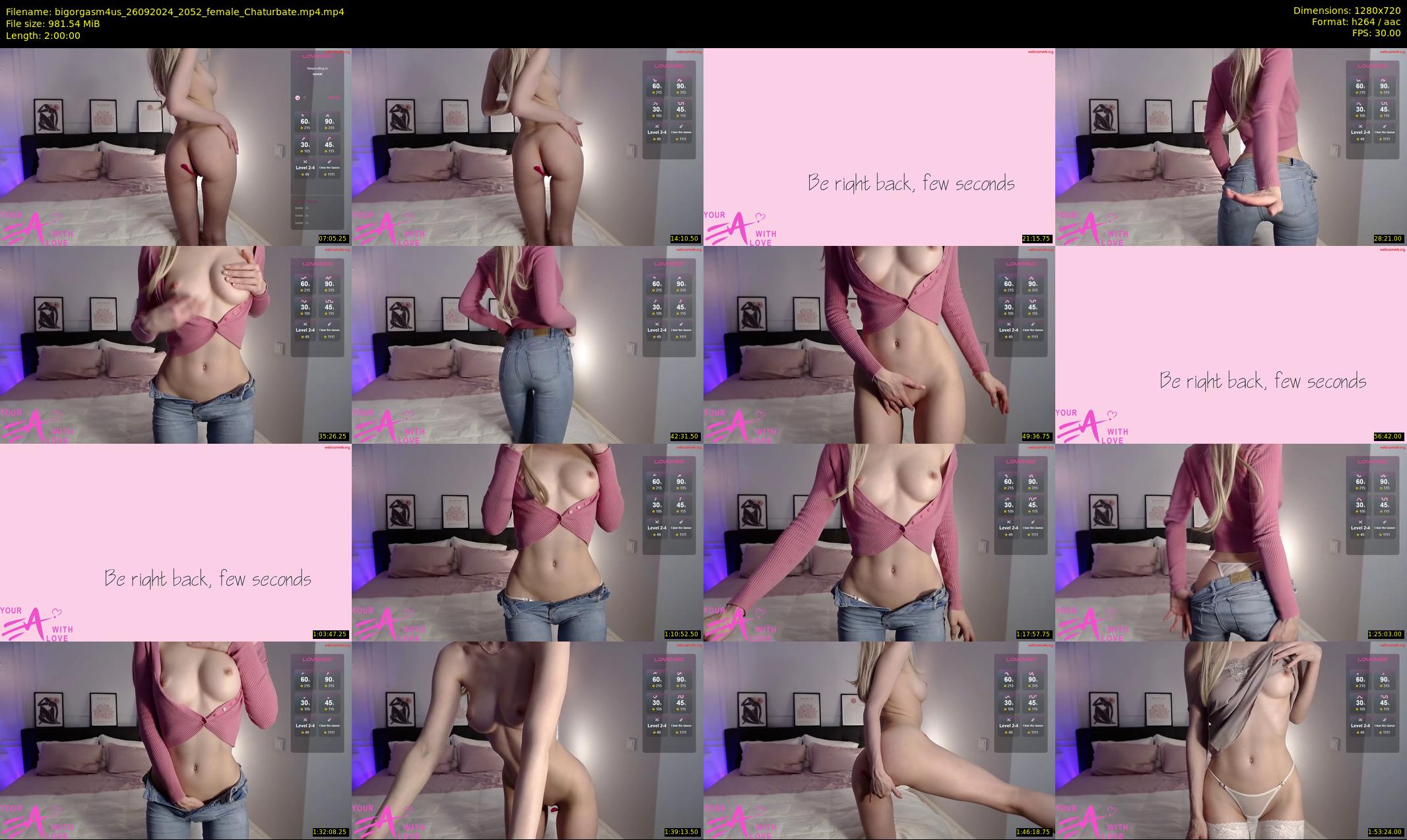 bigorgasm4us — 120 minute Chaturbate female cam show recording, 720p, Sep 26, 2024