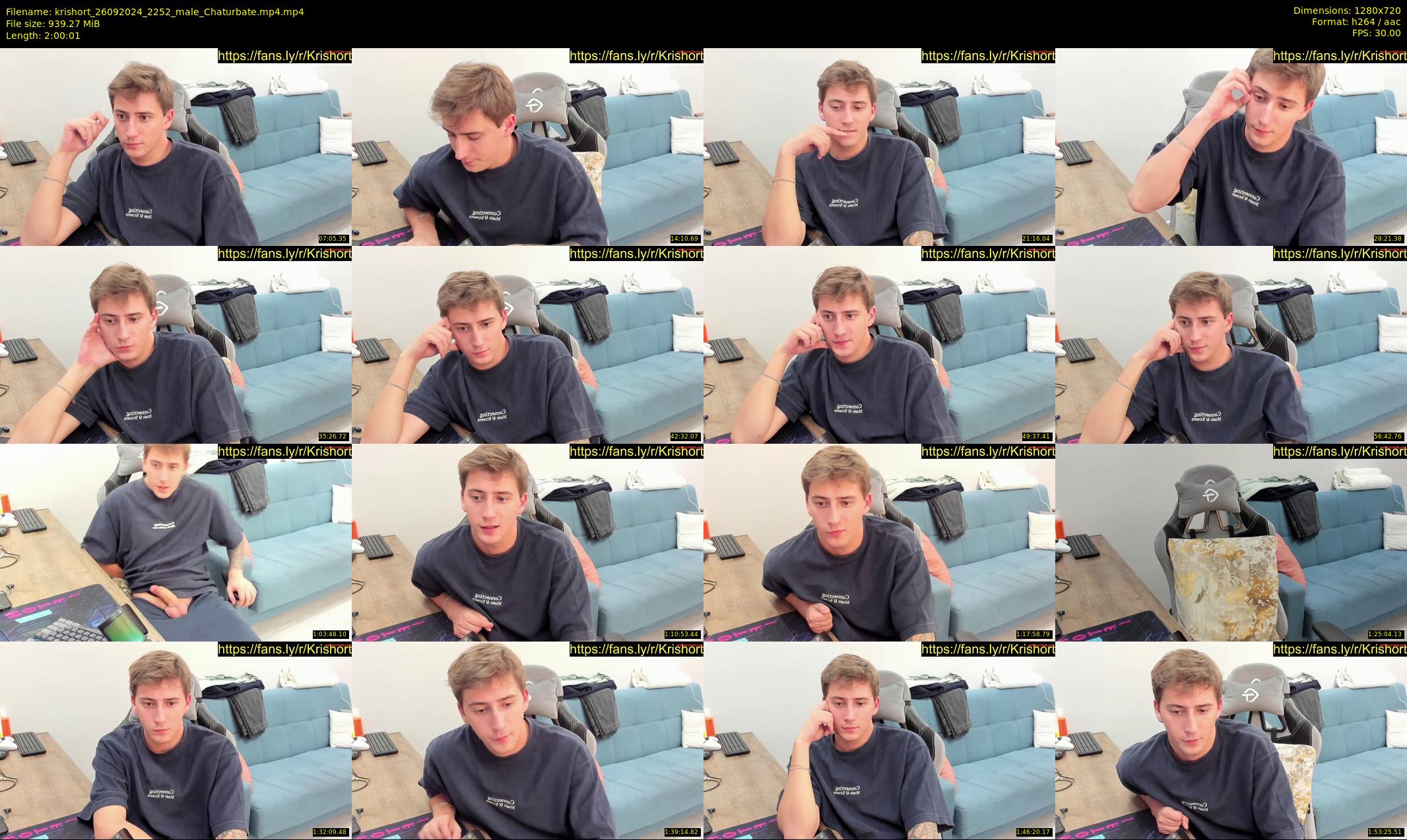 krishort — 121 minute Chaturbate male cam show recording, 720p, Sep 26, 2024