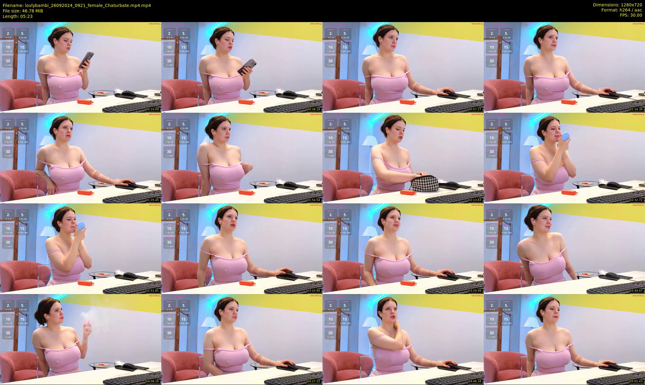 lovlybambi — 6 minute Chaturbate female cam show recording, 720p, Sep 26, 2024