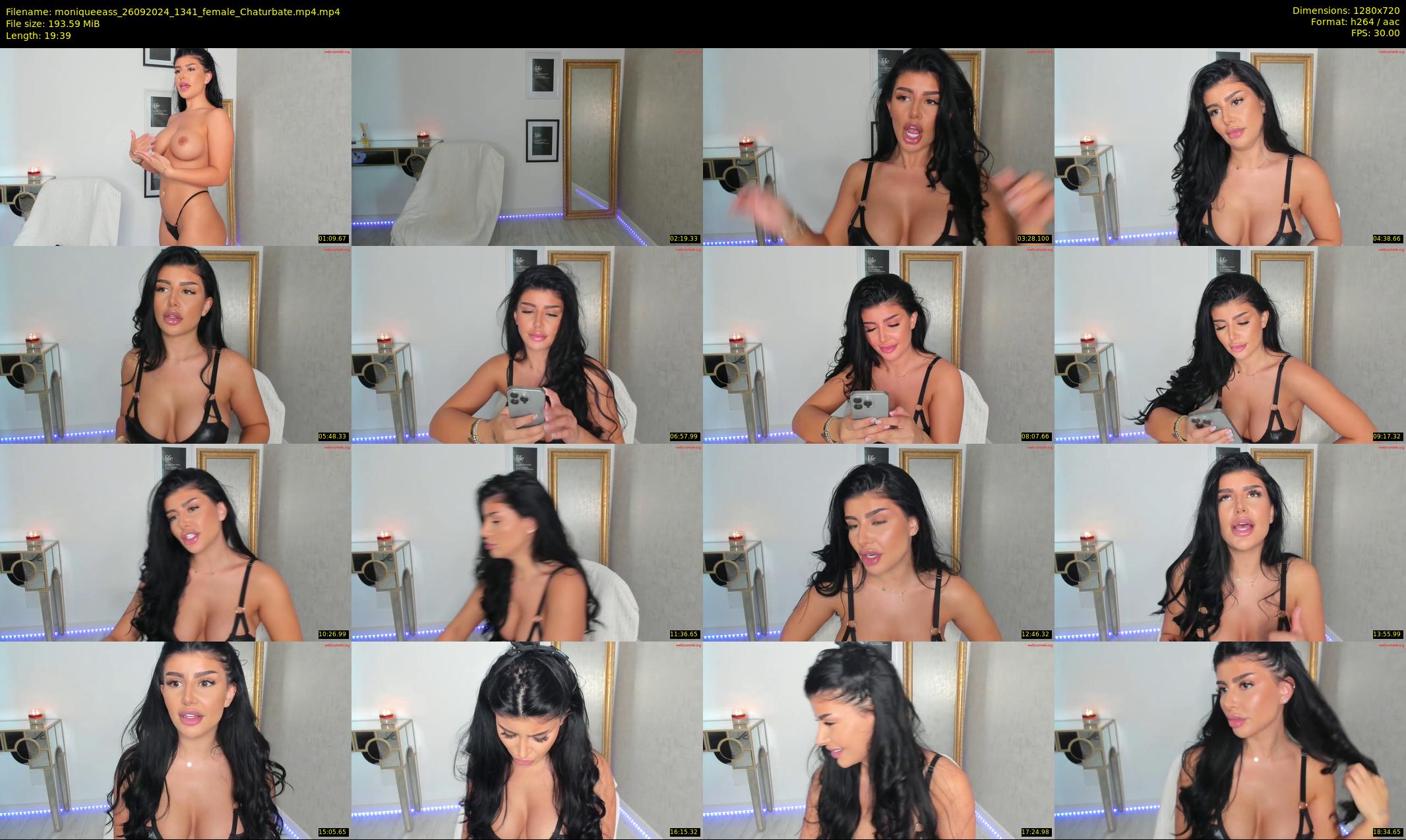 moniqueeass — 20 minute Chaturbate female cam show recording, 720p, Sep 26, 2024