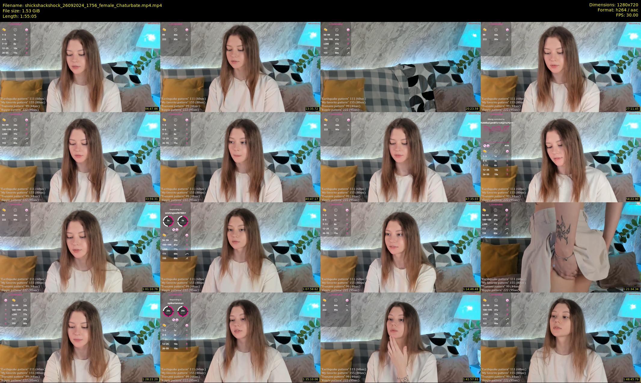 shickshackshock — 116 minute Chaturbate female cam show recording, 720p, Sep 26, 2024