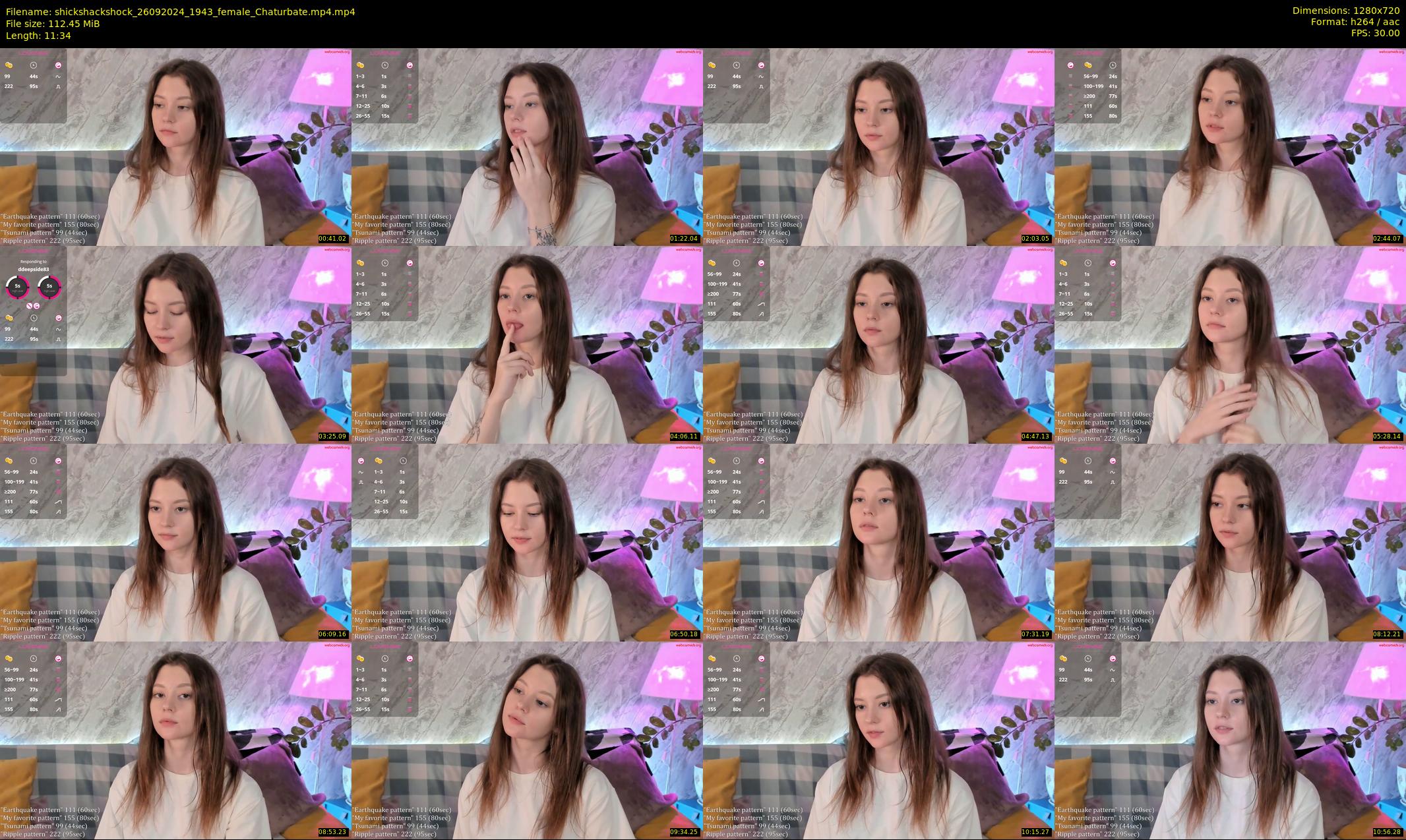 shickshackshock — 12 minute Chaturbate female cam show recording, 720p, Sep 26, 2024