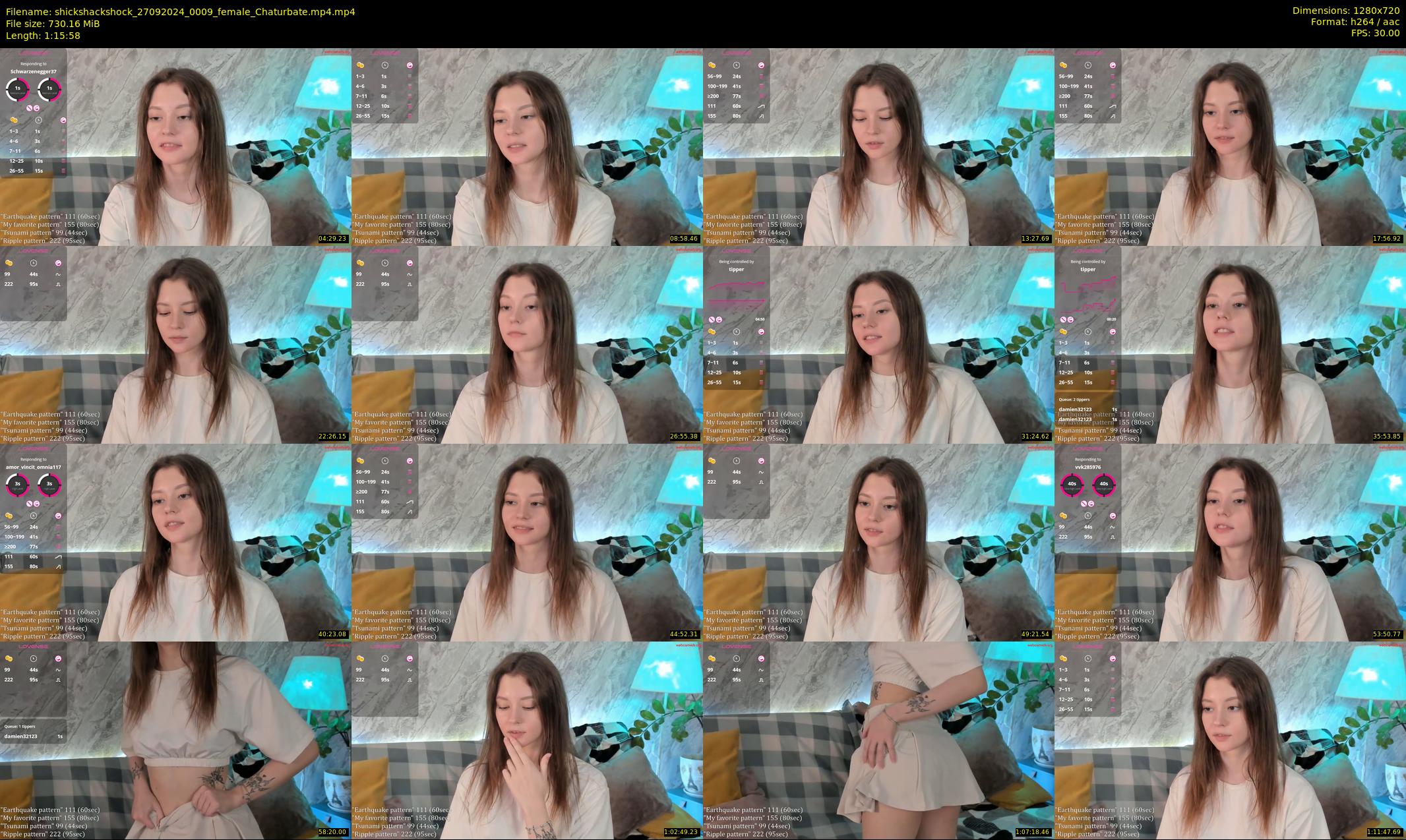shickshackshock — 76 minute Chaturbate female cam show recording, 720p, Sep 27, 2024