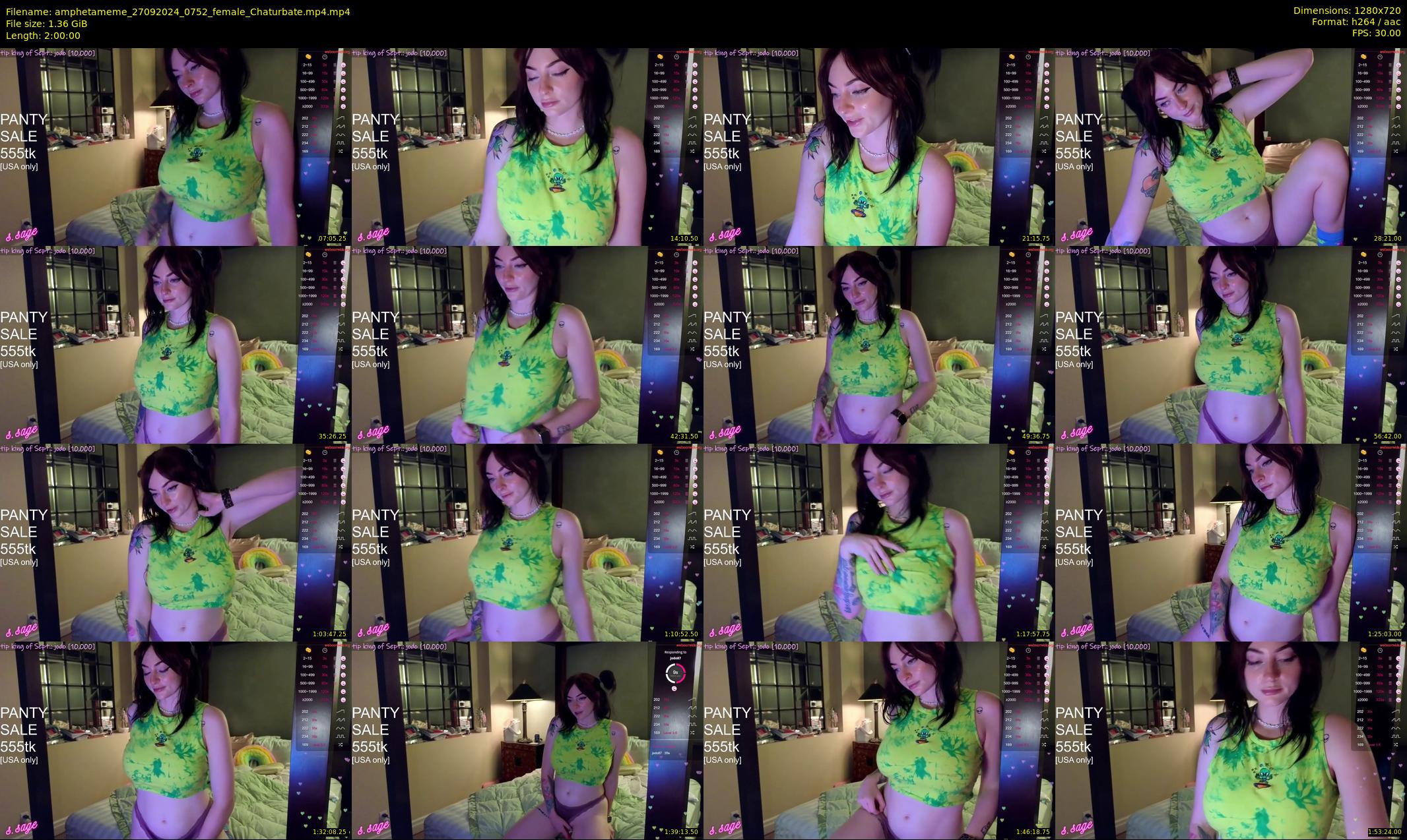 amphetameme — 120 minute Chaturbate female cam show recording, 720p, Sep 27, 2024