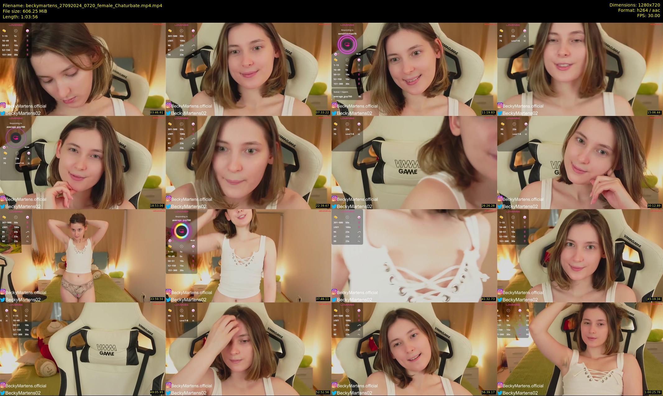 beckymartens — 64 minute Chaturbate female cam show recording, 720p, Sep 27, 2024