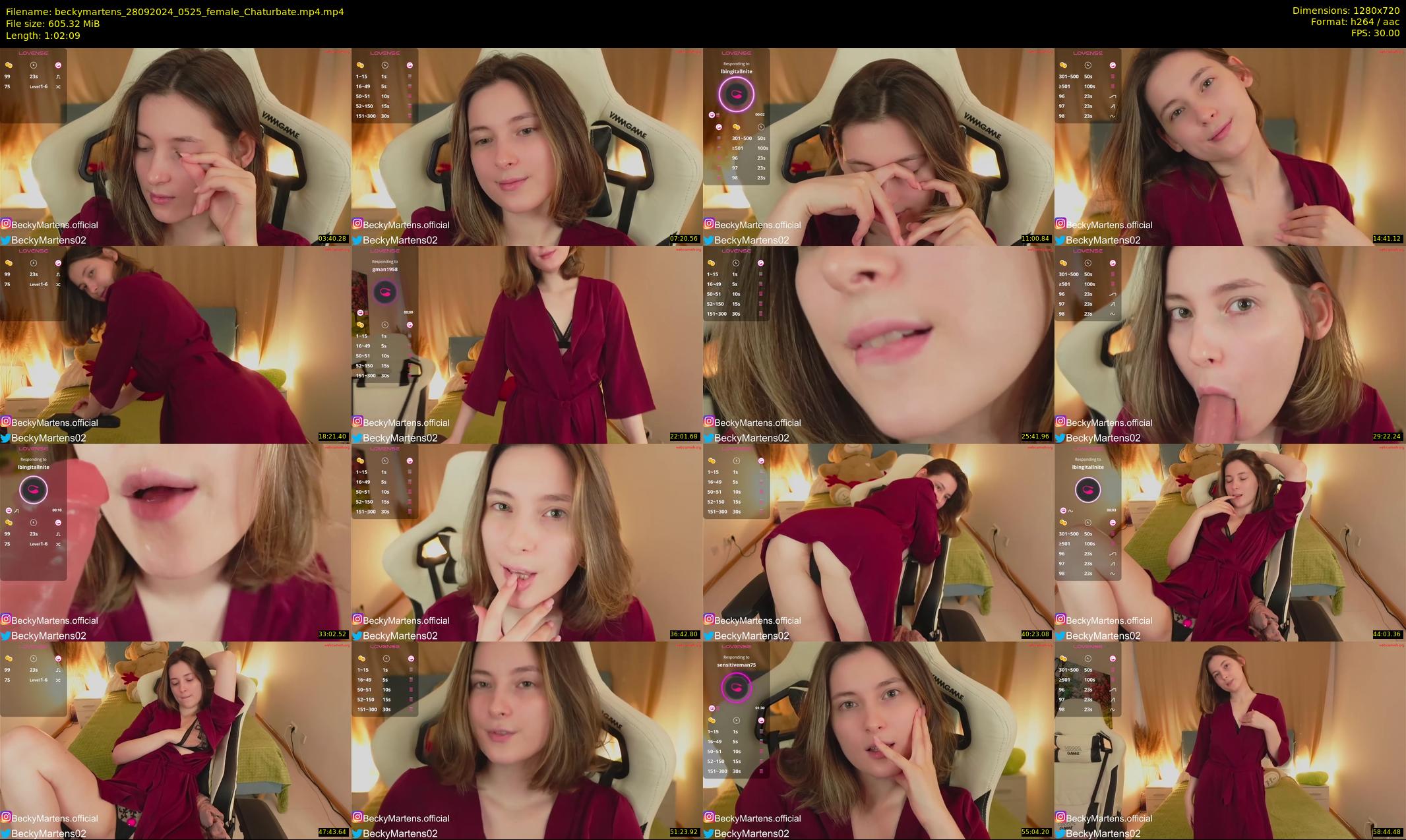 beckymartens — 63 minute Chaturbate female cam show recording, 720p, Sep 28, 2024