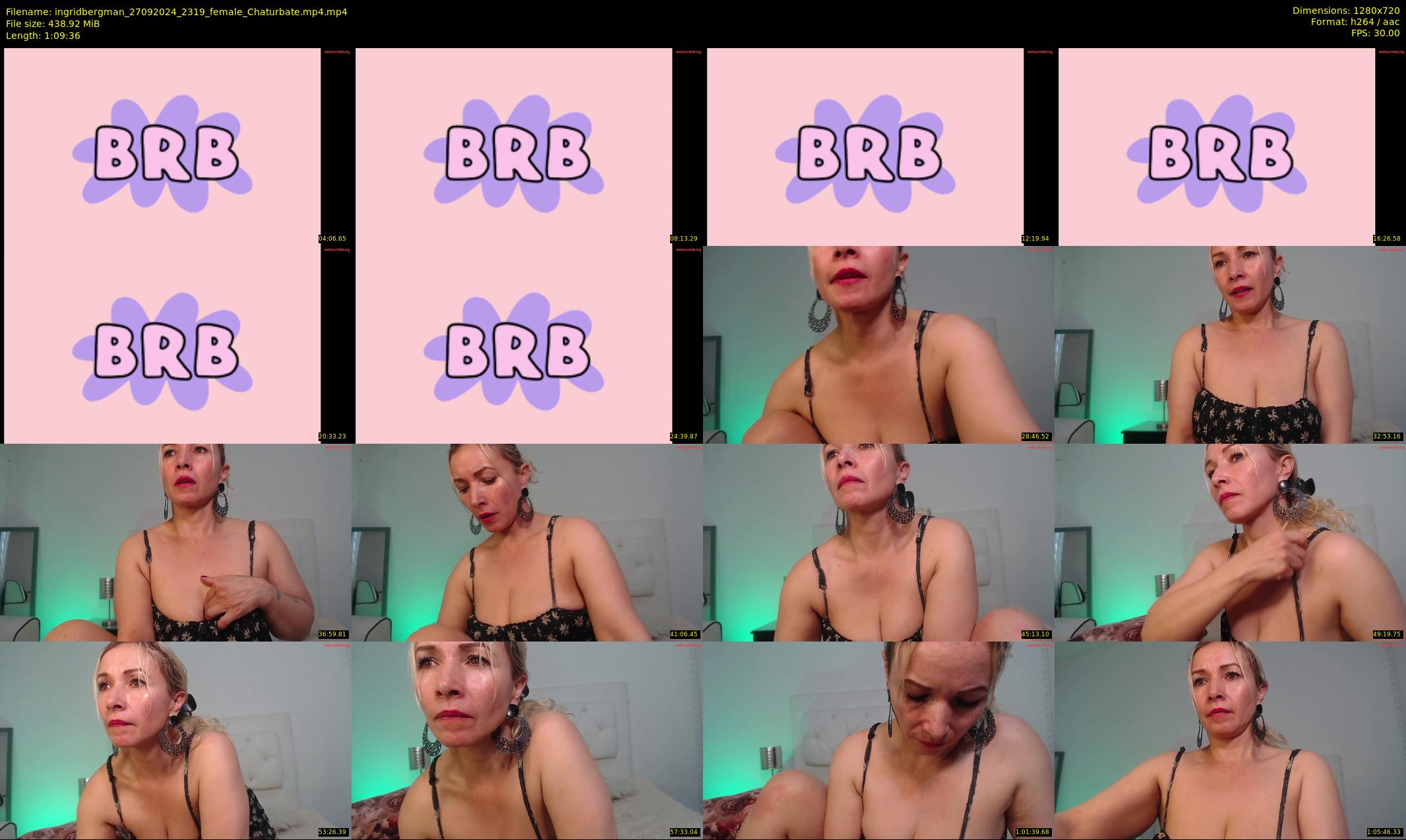 ingridbergman — 70 minute Chaturbate female cam show recording, 720p, Sep 27, 2024