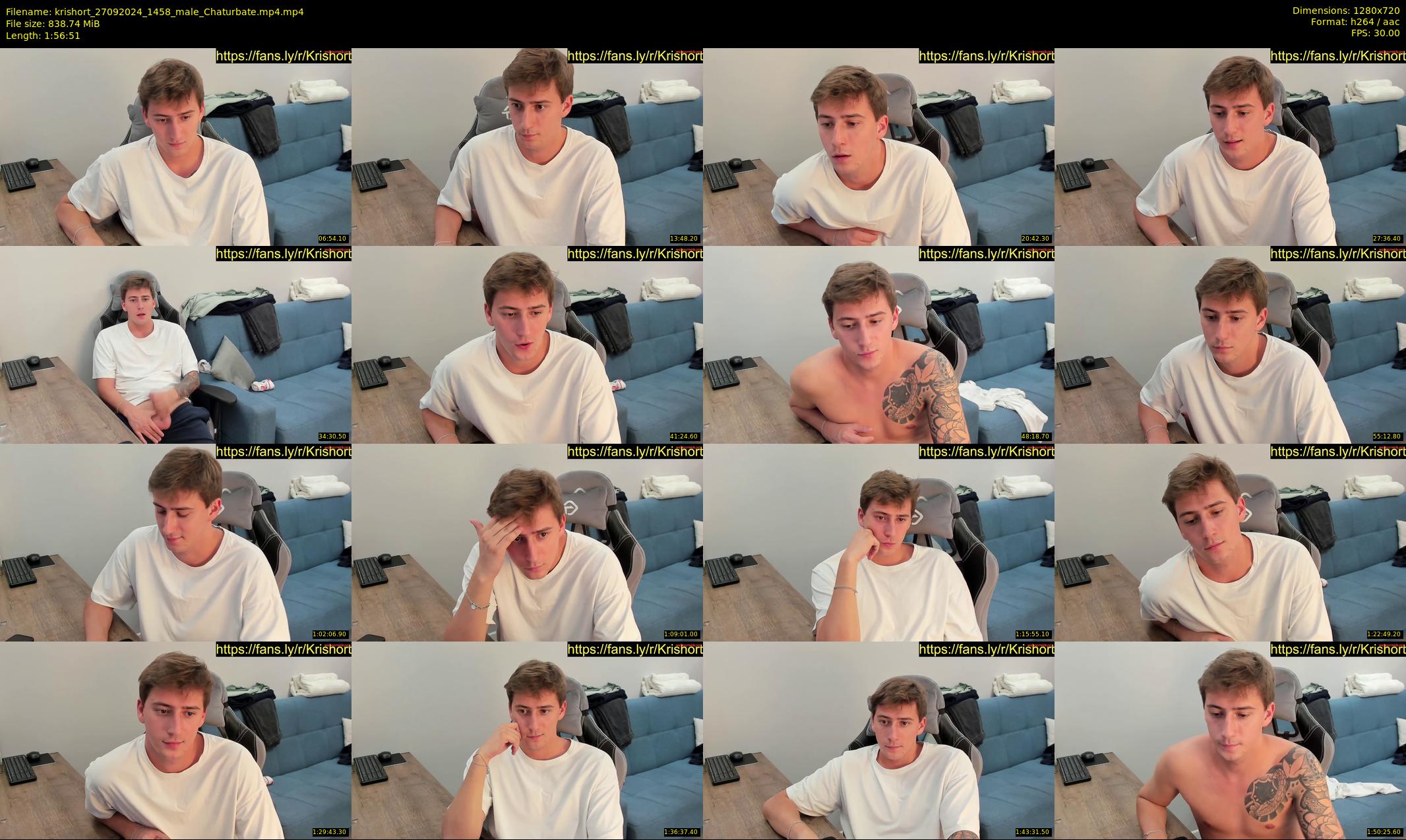 krishort — 117 minute Chaturbate male cam show recording, 720p, Sep 27, 2024
