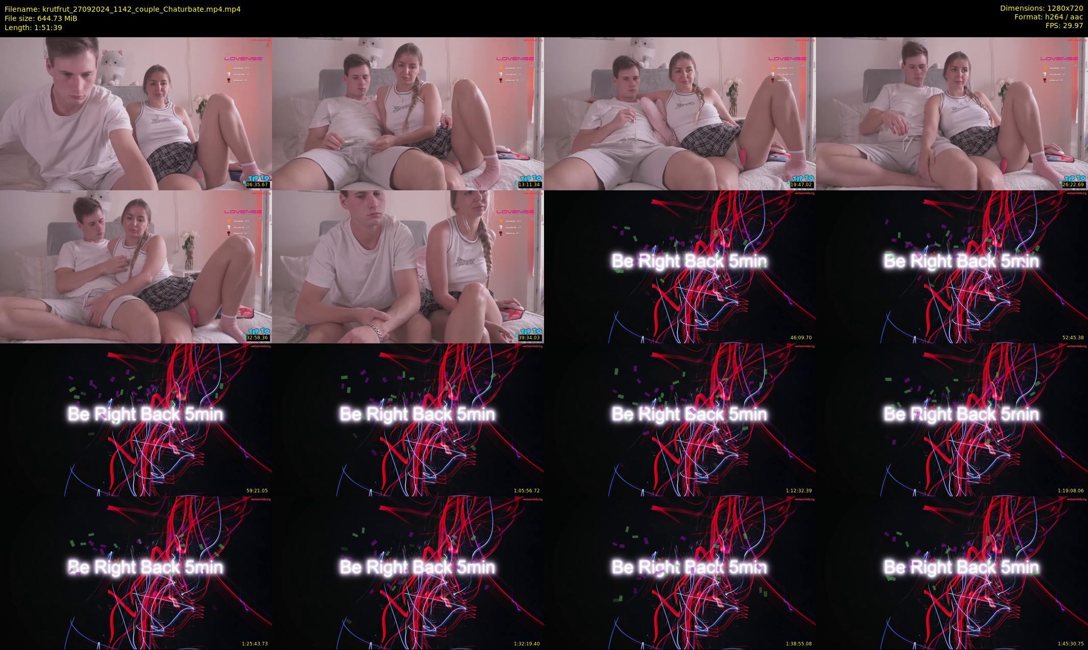 krutfrut — 112 minute Chaturbate couple cam show recording, 720p, Sep 27, 2024