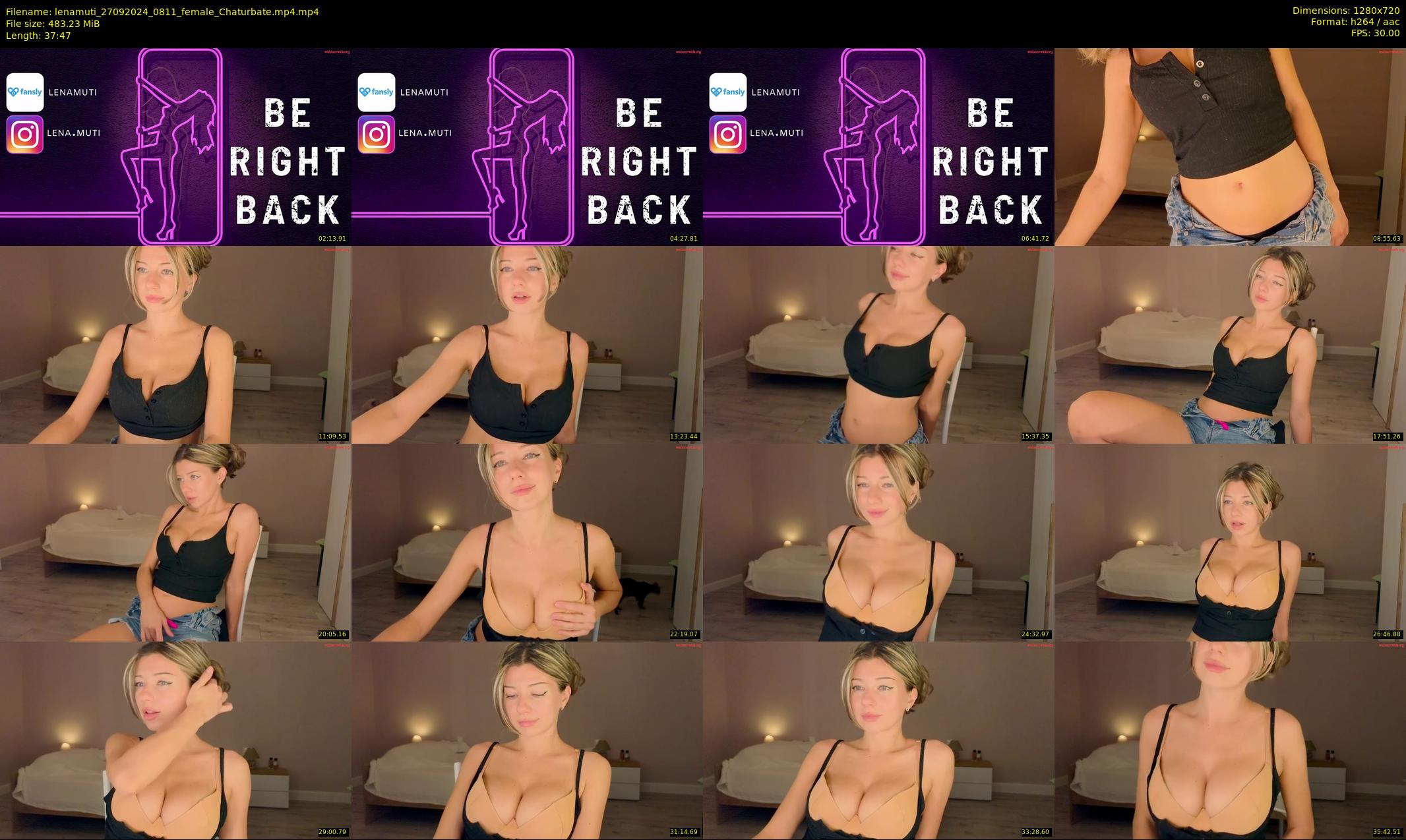 lenamuti — 38 minute Chaturbate female cam show recording, 720p, Sep 27, 2024