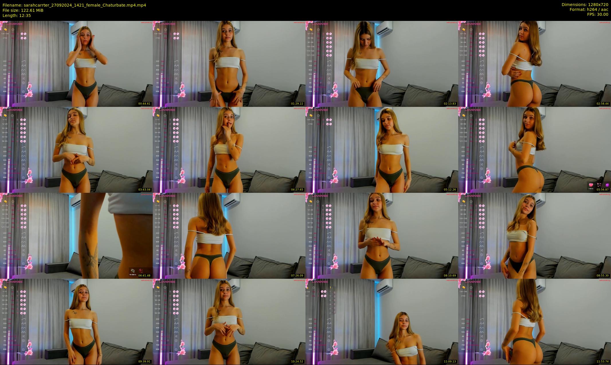 sarahcarrter — 13 minute Chaturbate female cam show recording, 720p, Sep 27, 2024