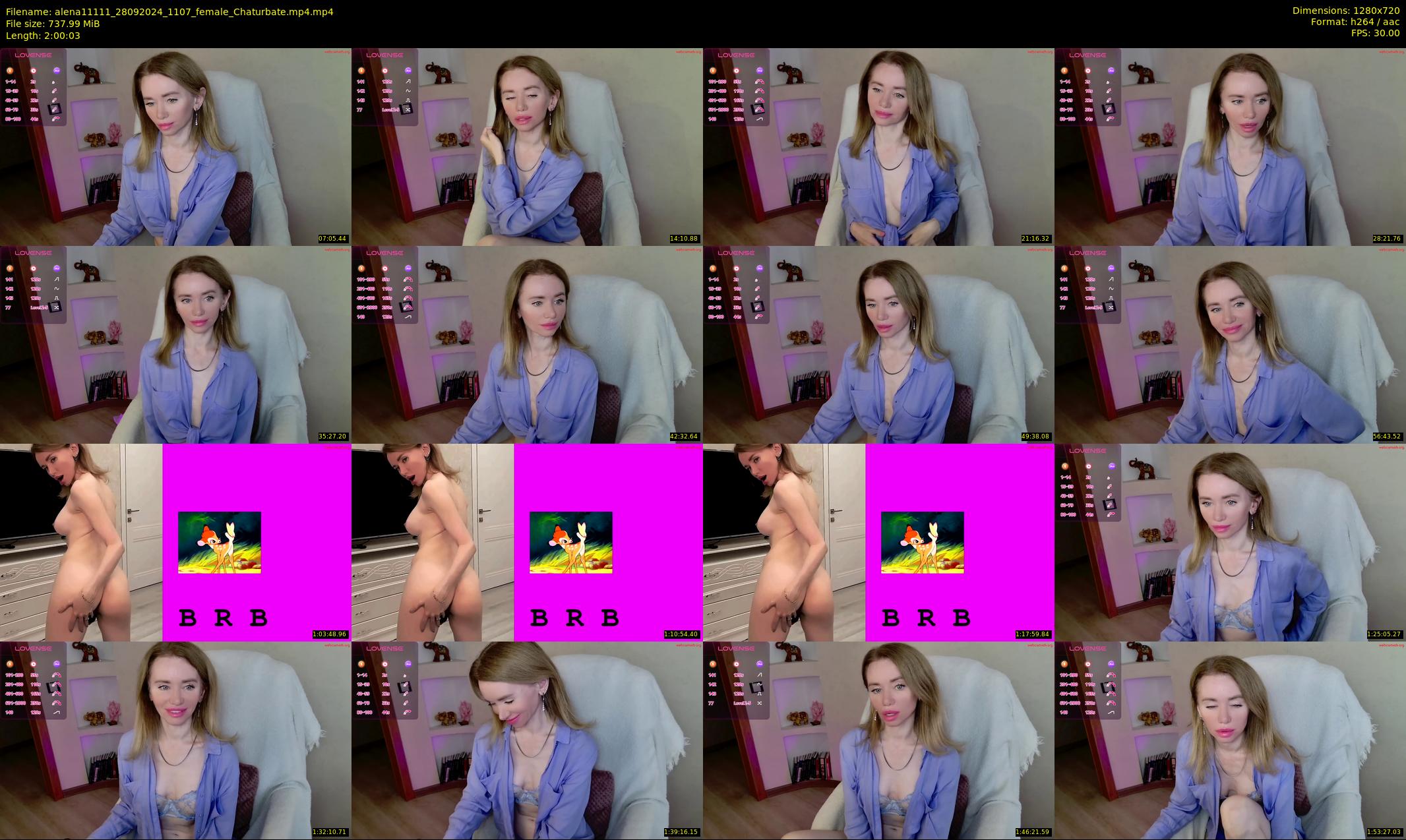 alena11111 — 121 minute Chaturbate female cam show recording, 720p, Sep 28, 2024