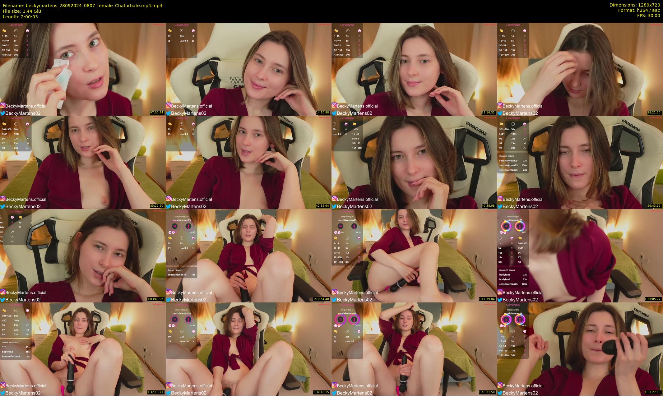 beckymartens — 121 minute Chaturbate female cam show recording, 720p, Sep 28, 2024