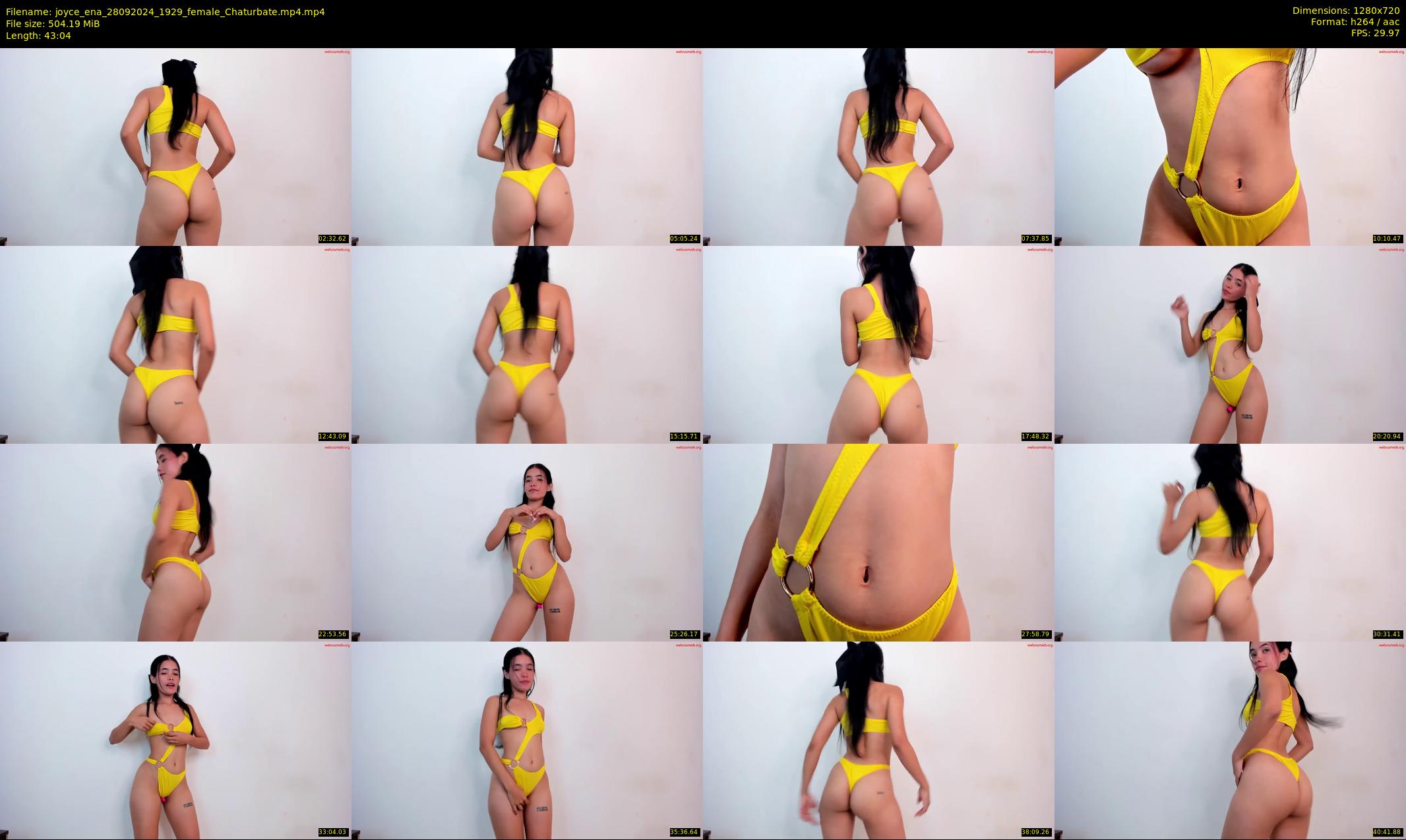 joyce_ena — 44 minute Chaturbate female cam show recording, 720p, Sep 28, 2024