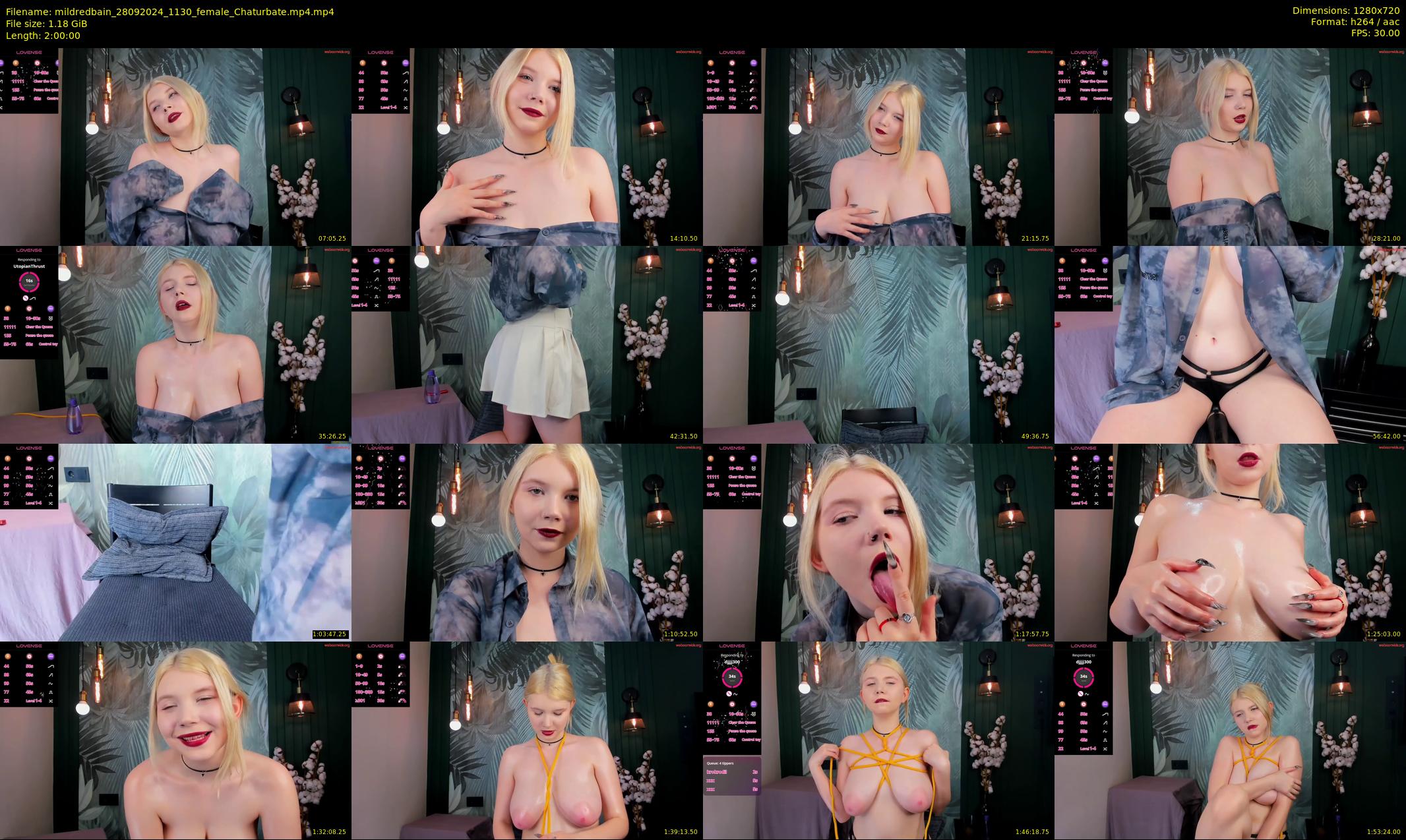 mildredbain — 120 minute Chaturbate female cam show recording, 720p, Sep 28, 2024