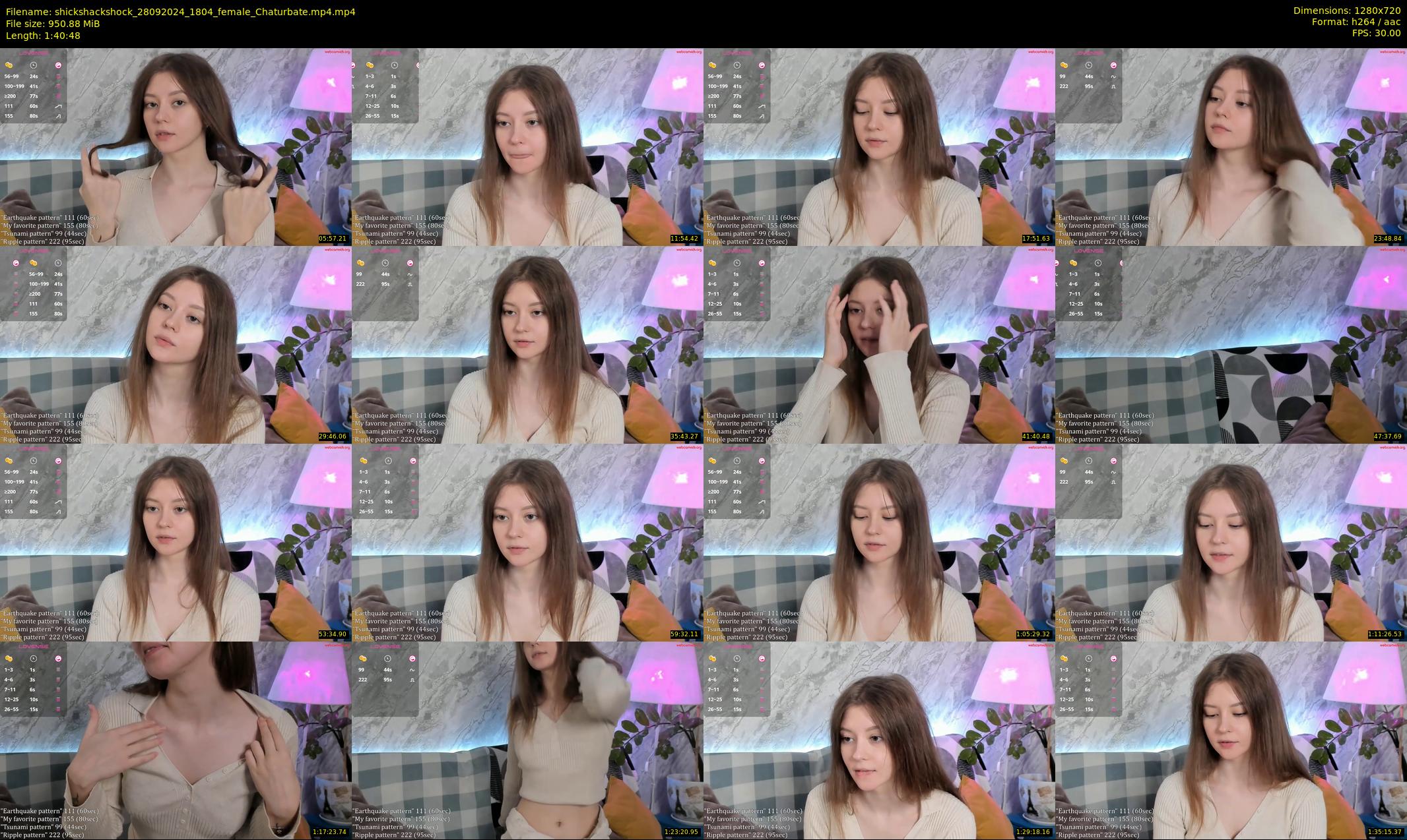 shickshackshock — 101 minute Chaturbate female cam show recording, 720p, Sep 28, 2024