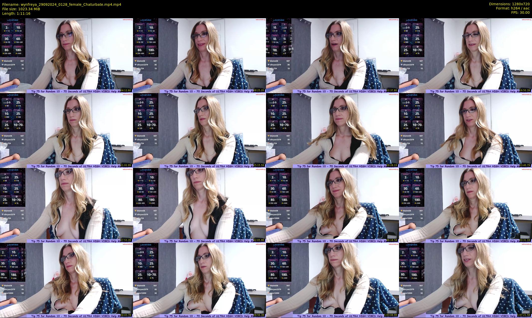 wynfreya — 72 minute Chaturbate female cam show recording, 720p, Sep 29, 2024