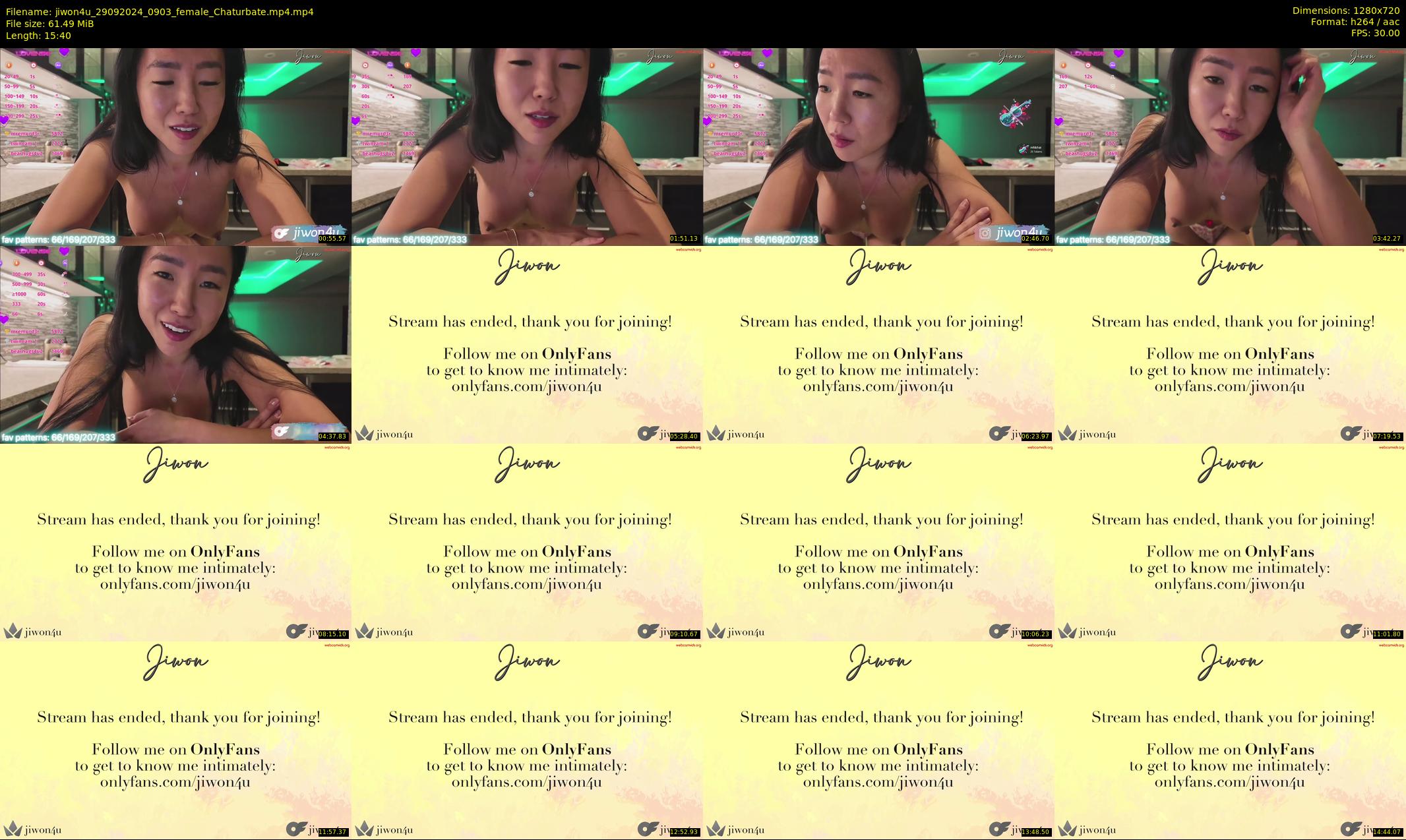 jiwon4u — 16 minute Chaturbate female cam show recording, 720p, Sep 29, 2024