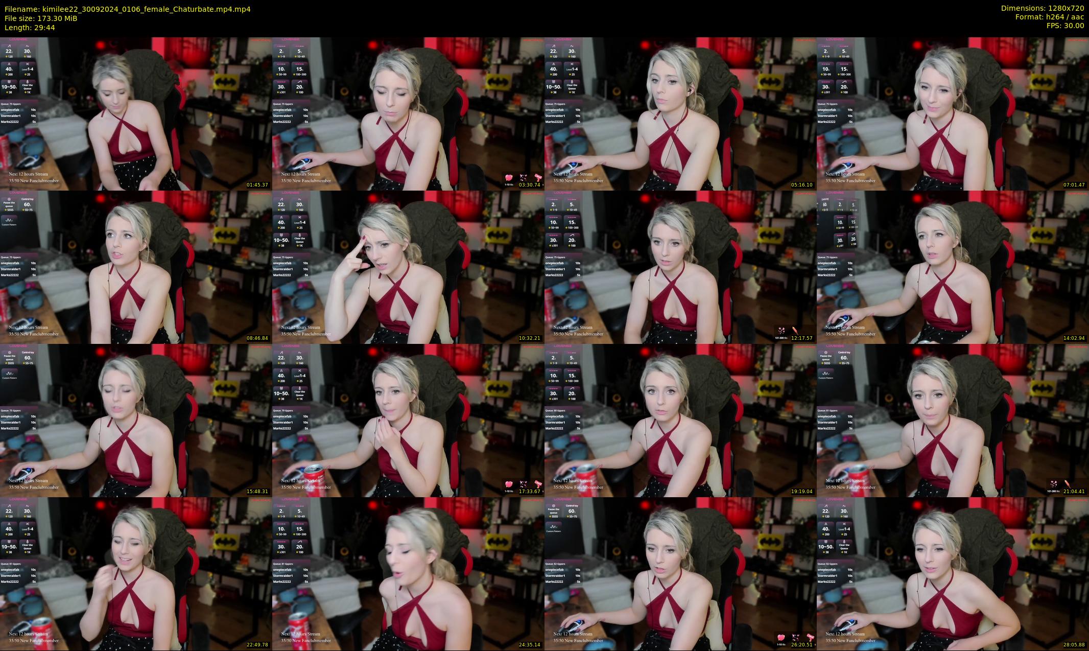 kimilee22 — 30 minute Chaturbate female cam show recording, 720p, Sep 30, 2024