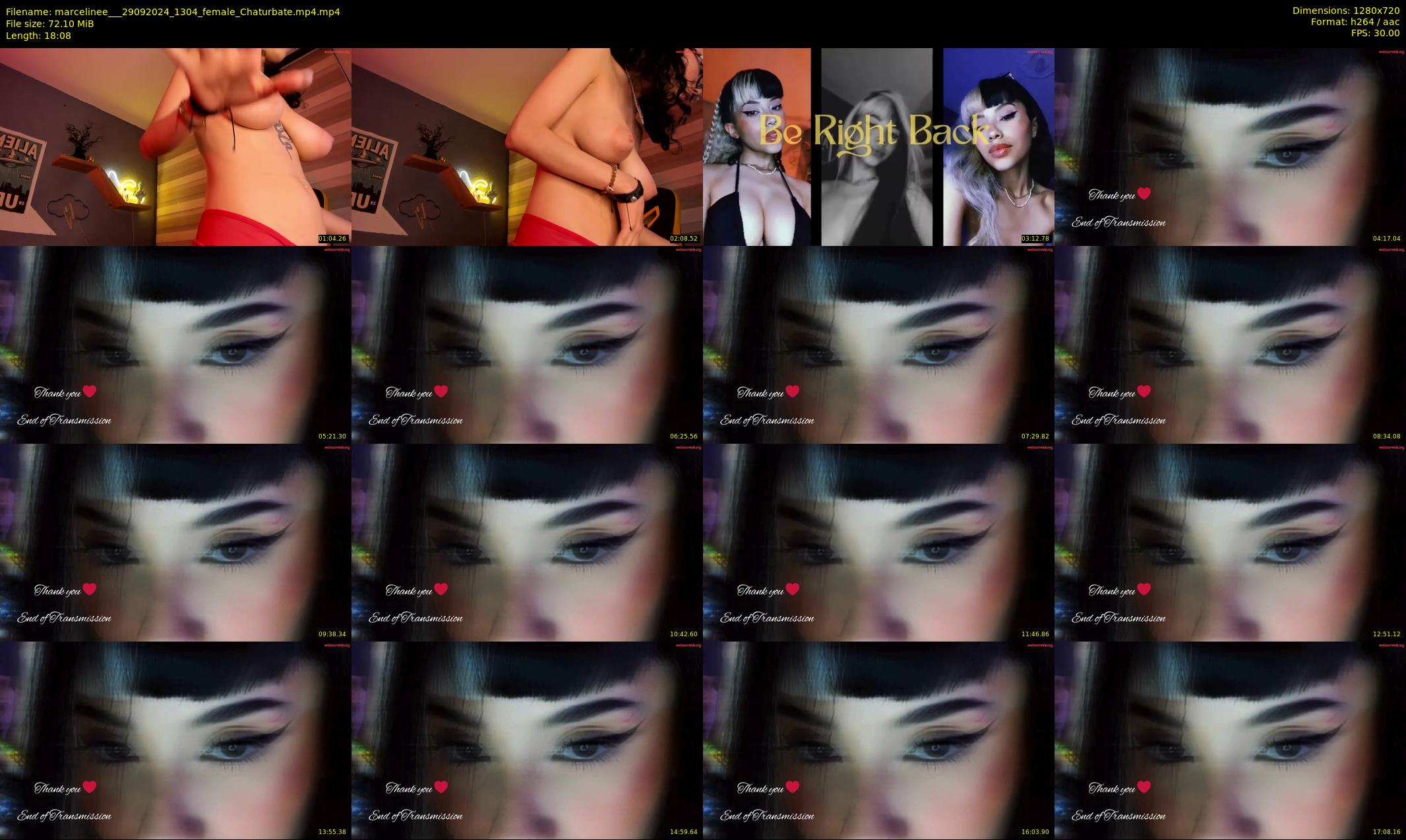 marcelinee__ — 19 minute Chaturbate female cam show recording, 720p, Sep 29, 2024