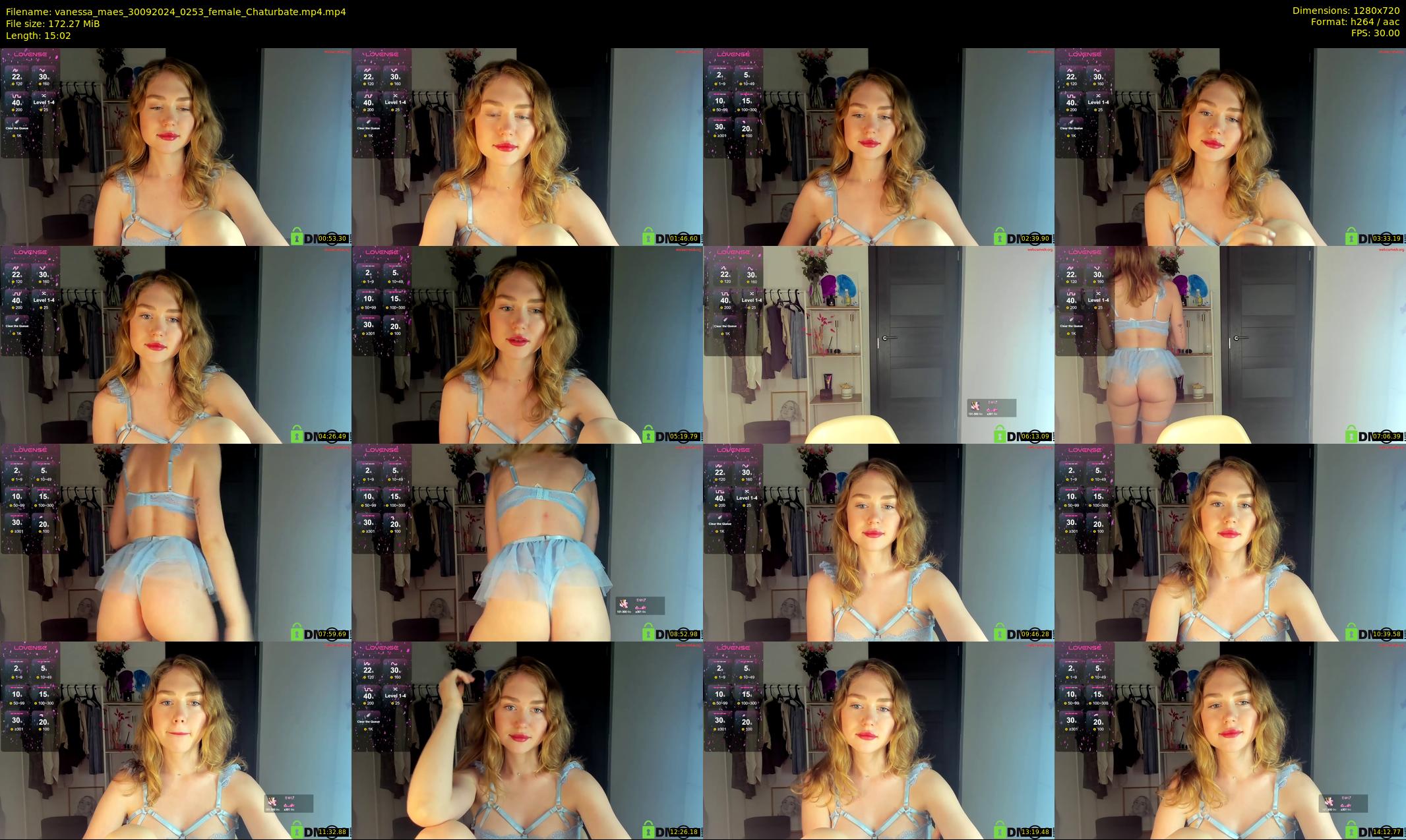 vanessa_maes — 16 minute Chaturbate female cam show recording, 720p, Sep 30, 2024
