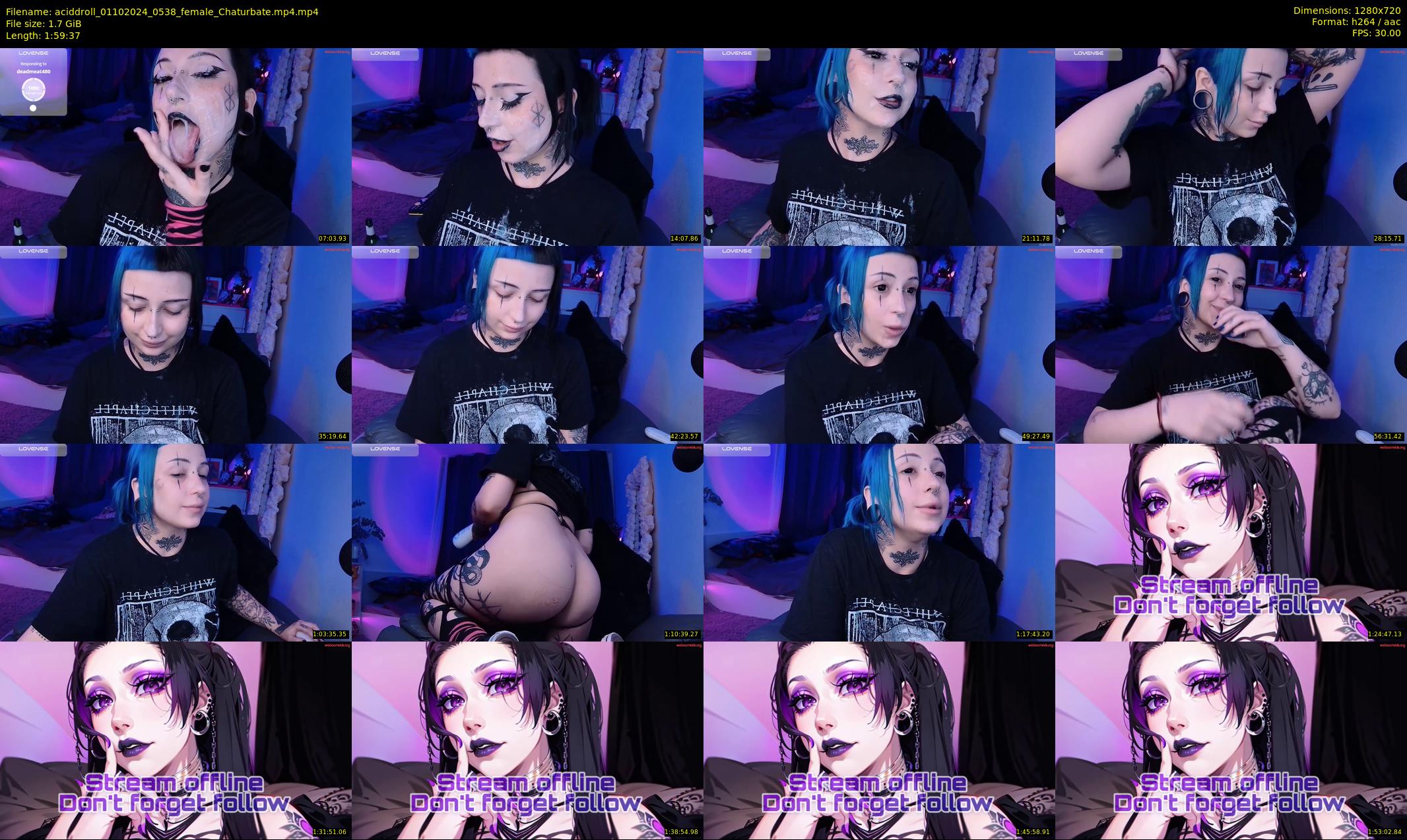 aciddroll — 120 minute Chaturbate female cam show recording, 720p, Oct 1, 2024
