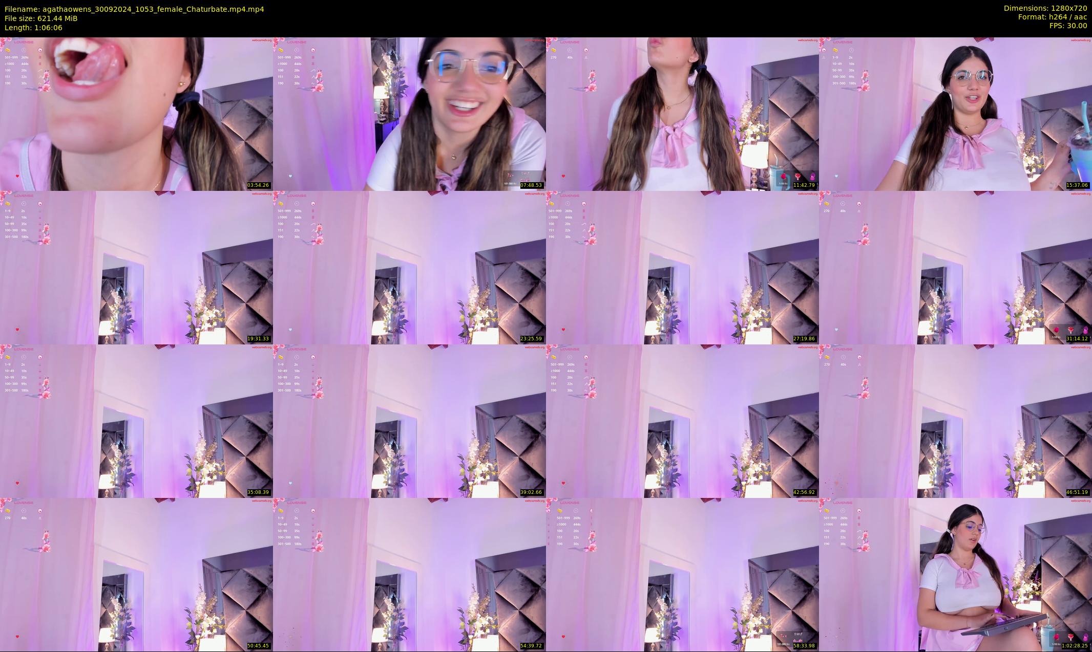 agathaowens — 67 minute Chaturbate female cam show recording, 720p, Sep 30, 2024