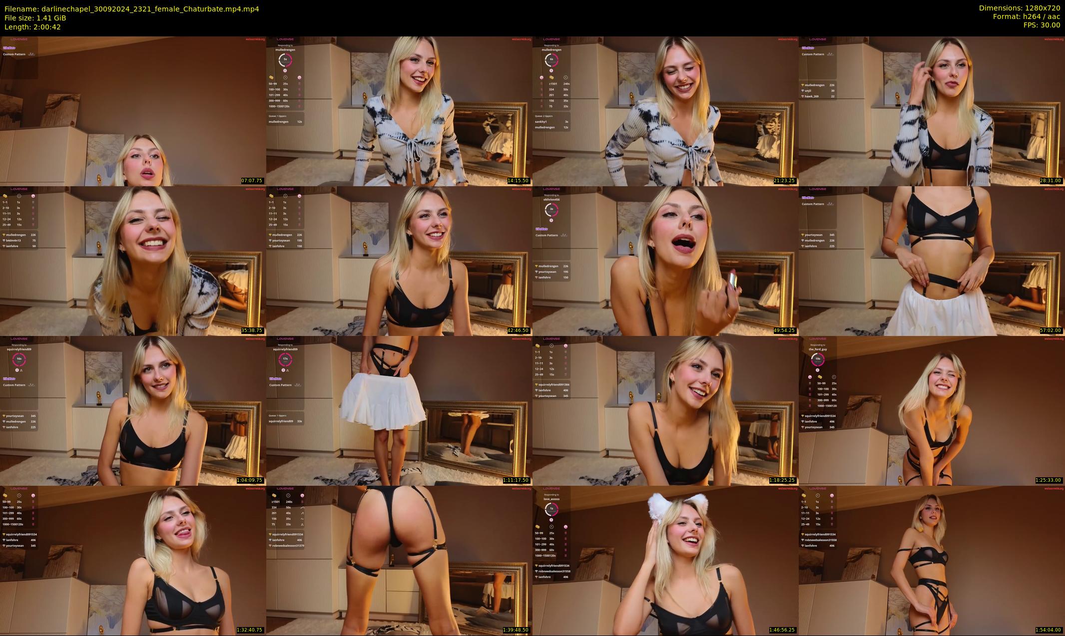 darlinechapel — 121 minute Chaturbate female cam show recording, 720p, Sep 30, 2024