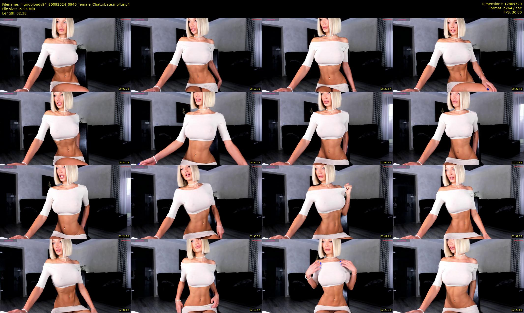 ingridblondy94 — 3 minute Chaturbate female cam show recording, 720p, Sep 30, 2024