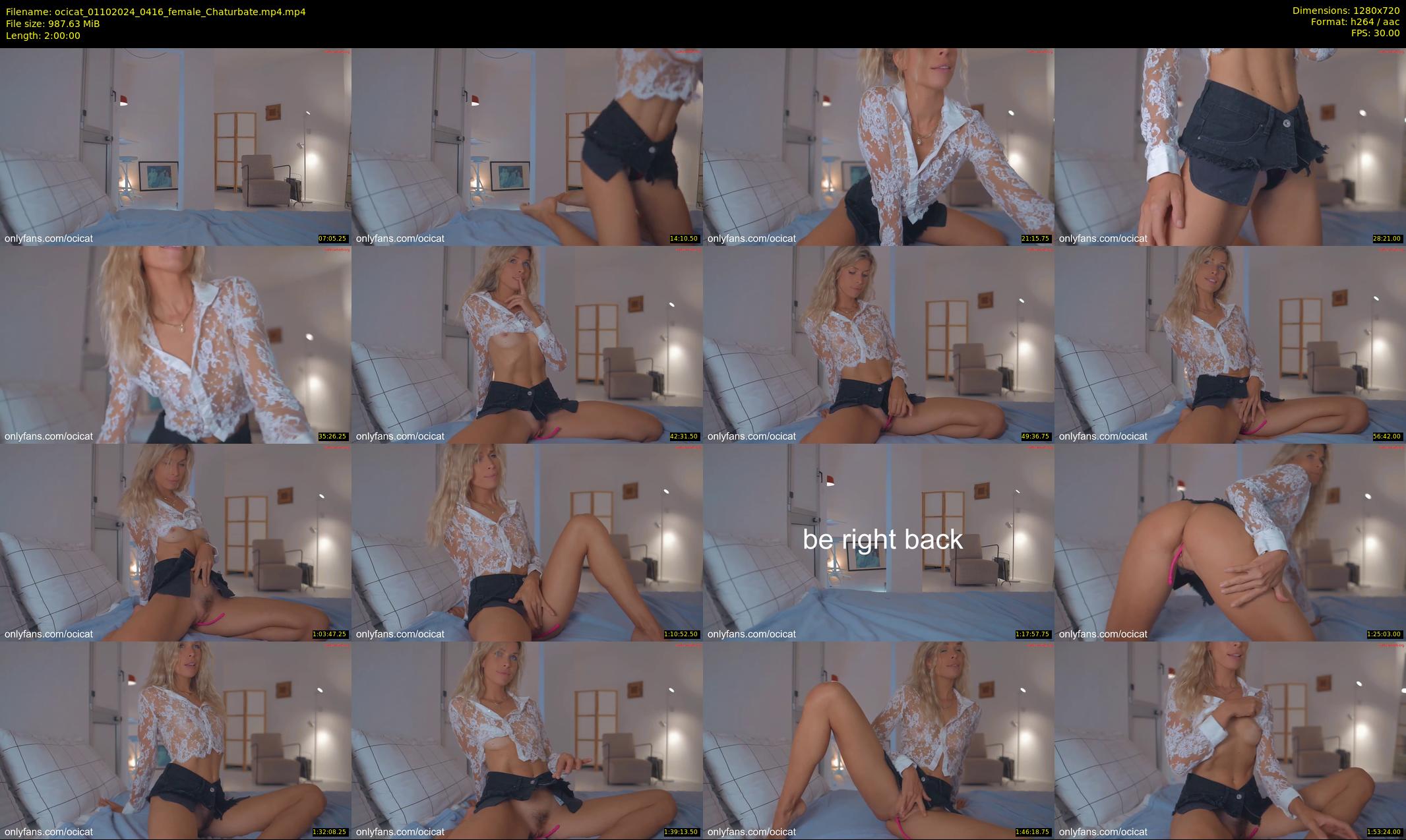 ocicat — 120 minute Chaturbate female cam show recording, 720p, Oct 1, 2024