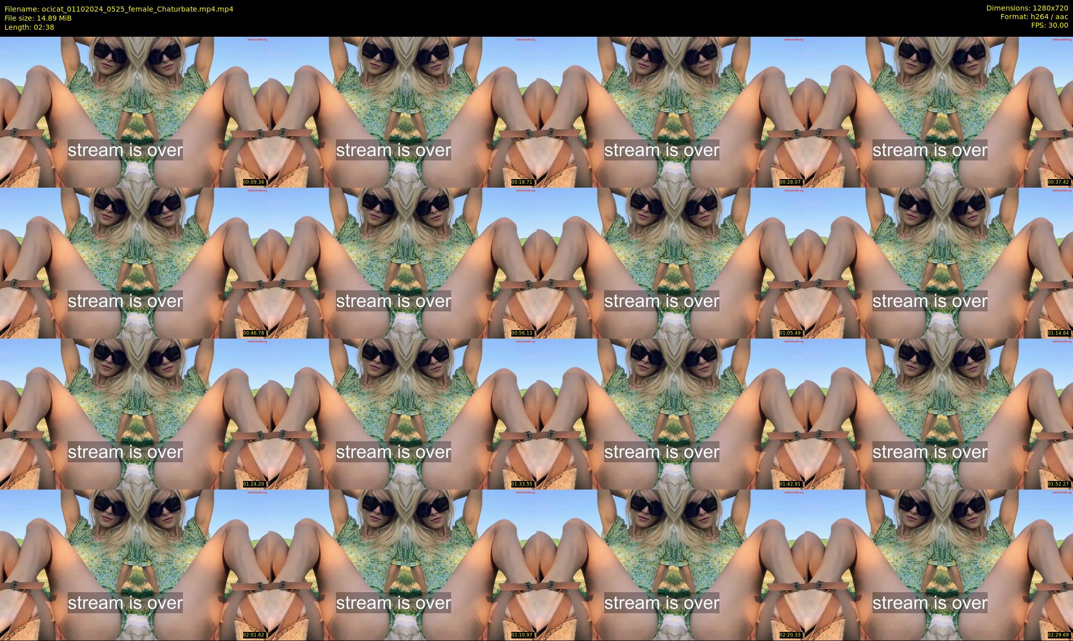 ocicat — 3 minute Chaturbate female cam show recording, 720p, Oct 1, 2024